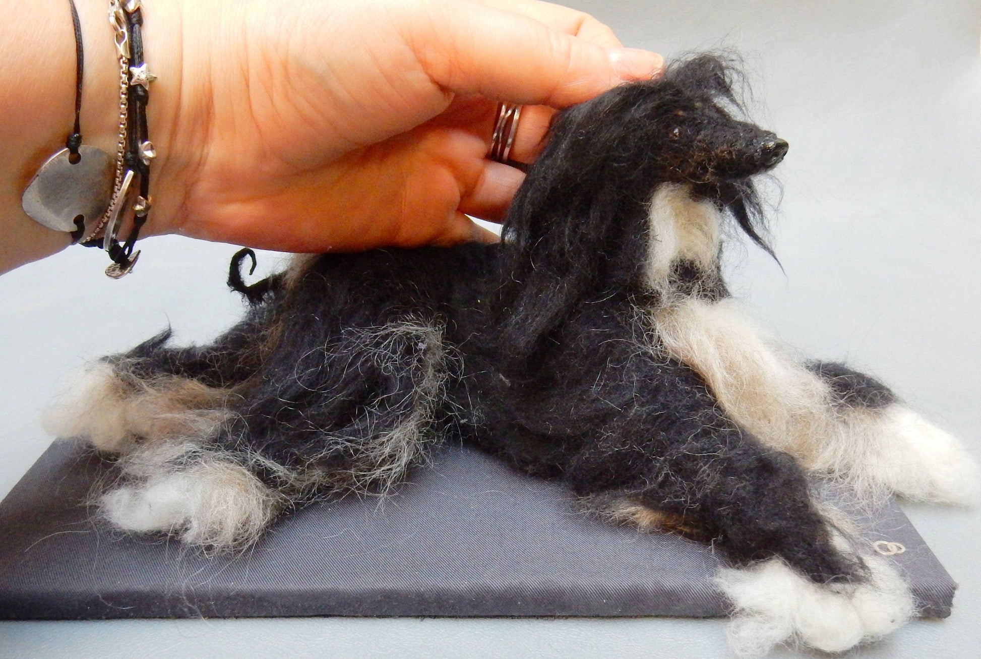 Afghan hound custom felted dog replica