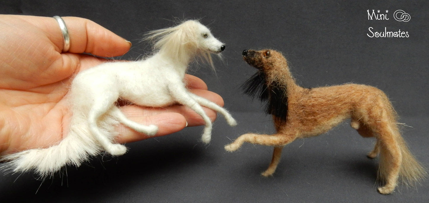 Saluki needle felt dog miniature