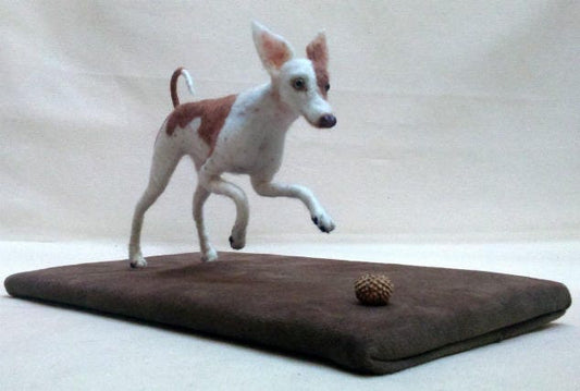 needle-felted dog miniature Faux taxidermy dog mount