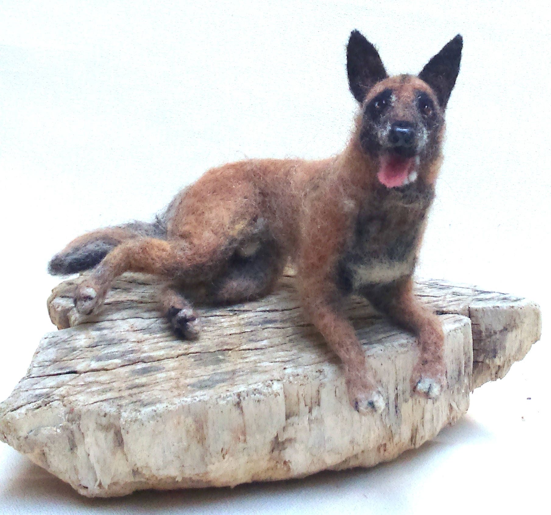 needle-felted dog Malinois custom felt replica