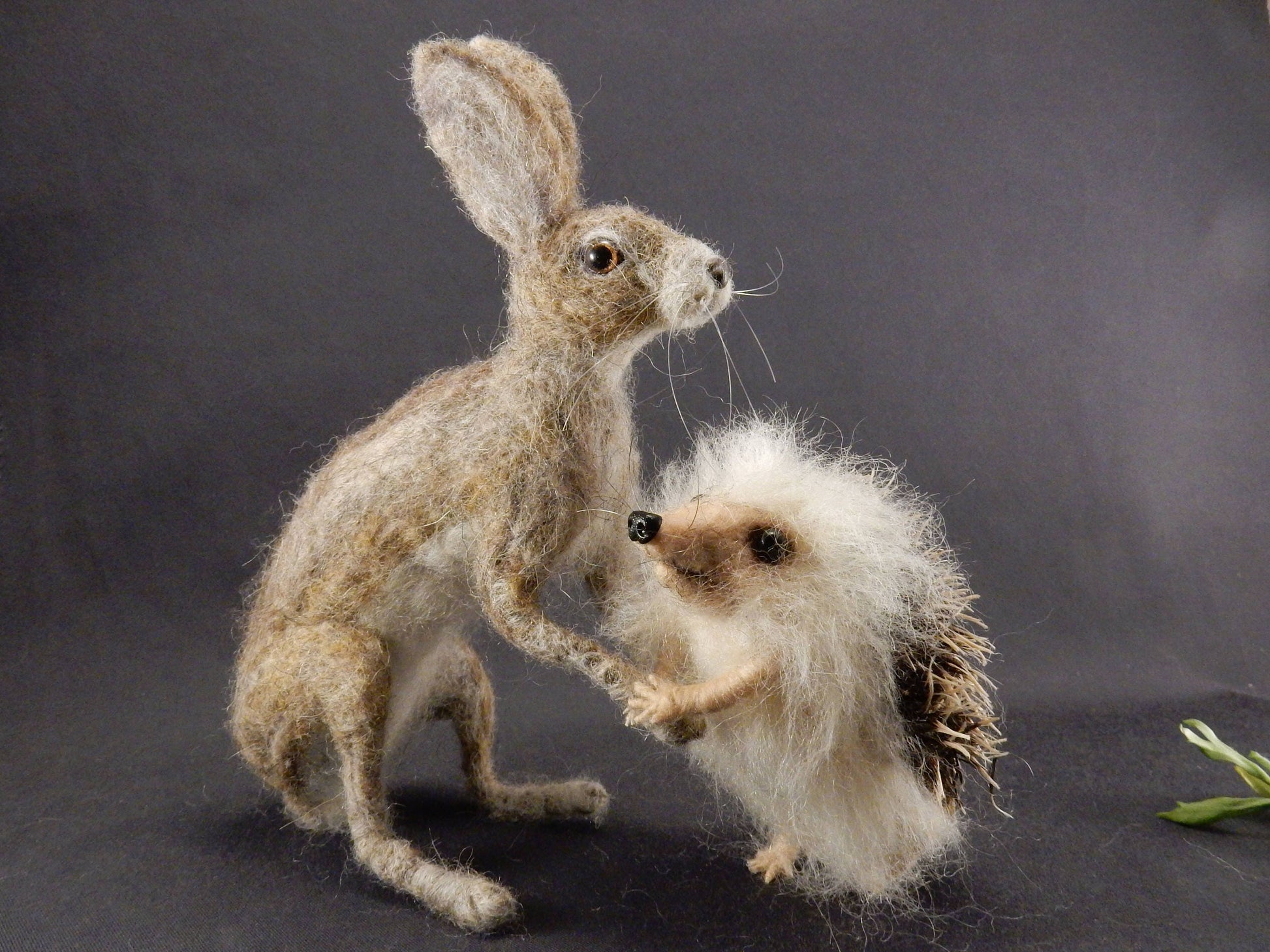 needle-felted hare faux taxidermy