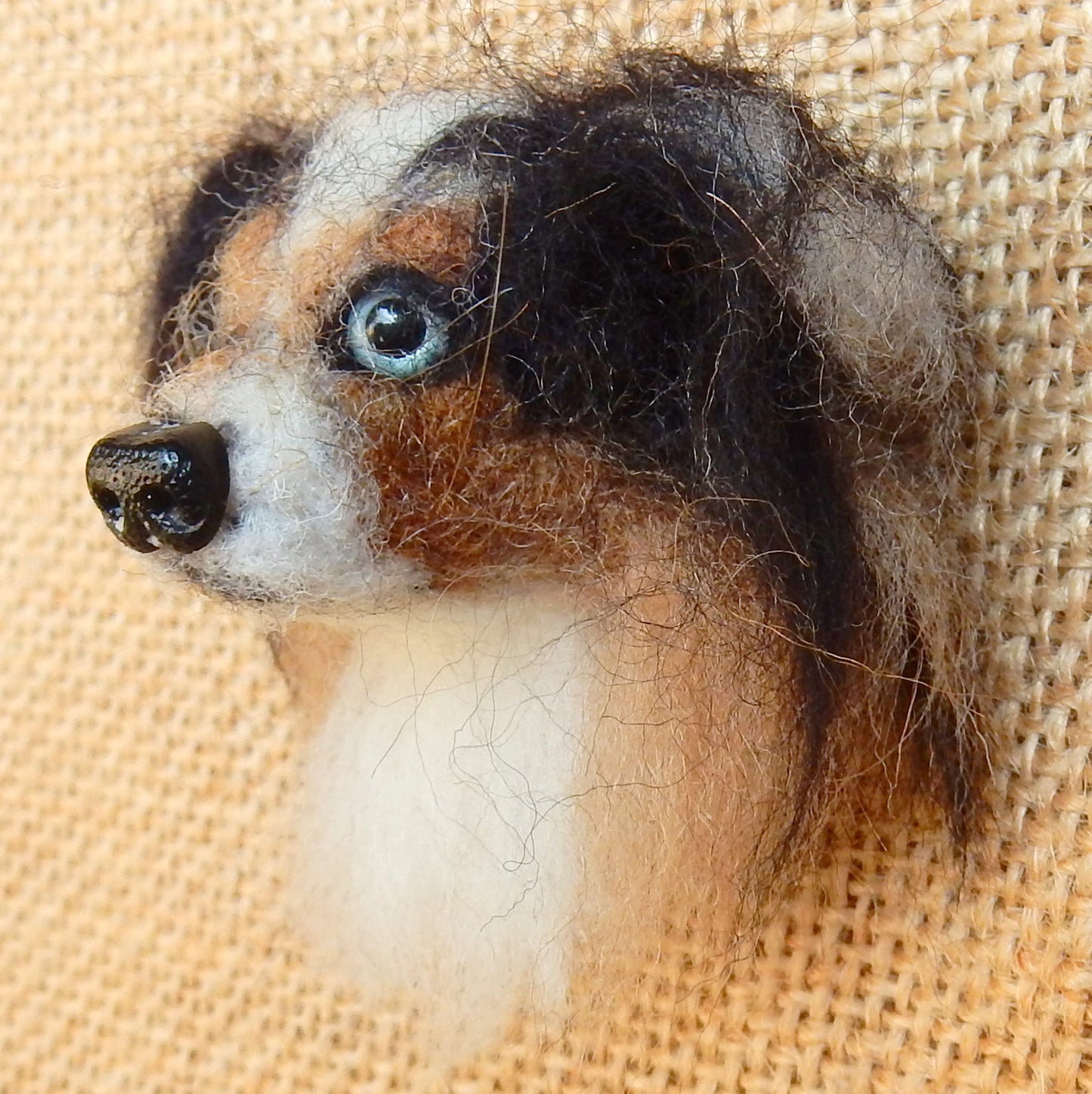 Aussie pin needle felted brooch