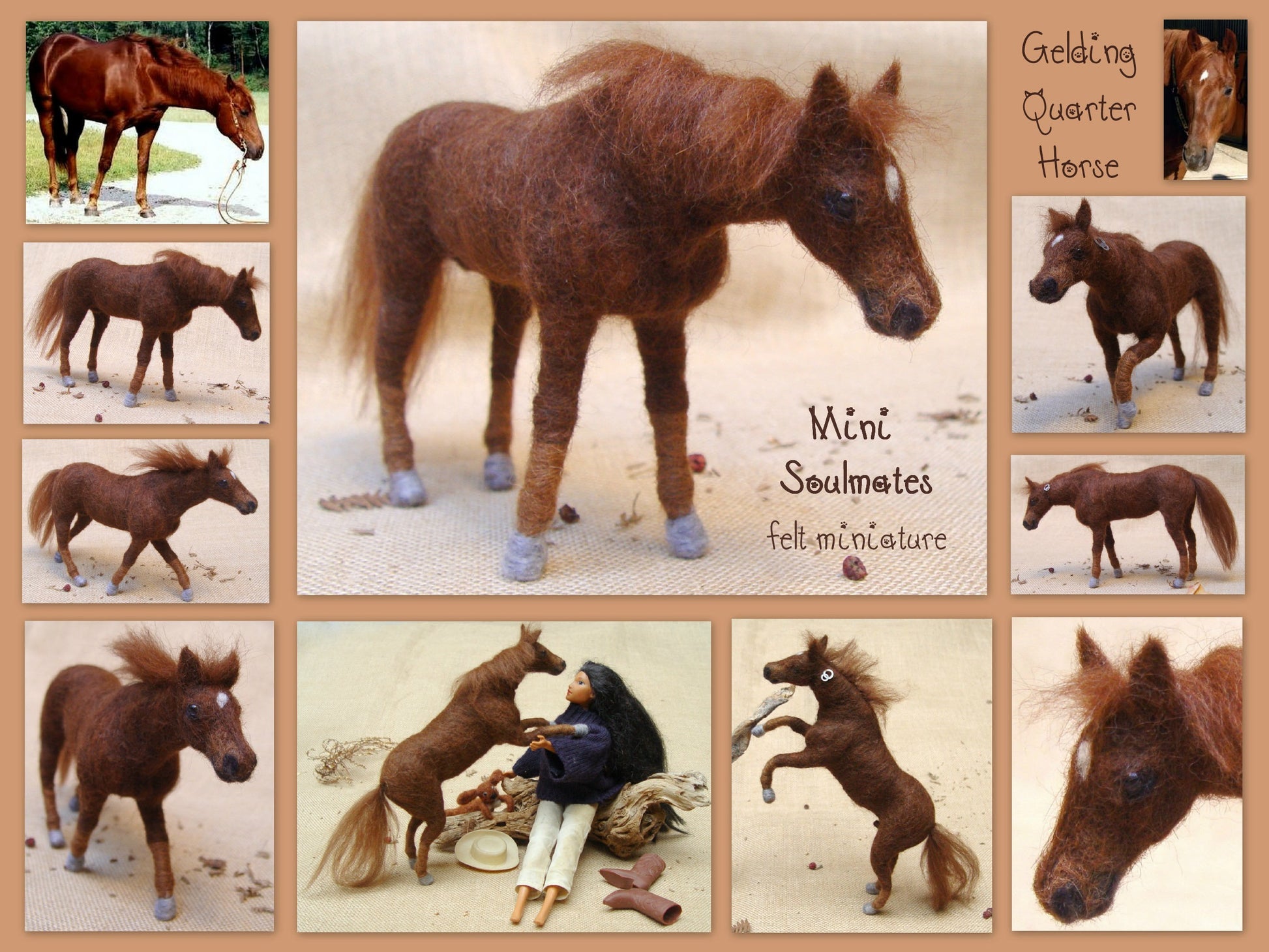 needle-felted horse sculpture