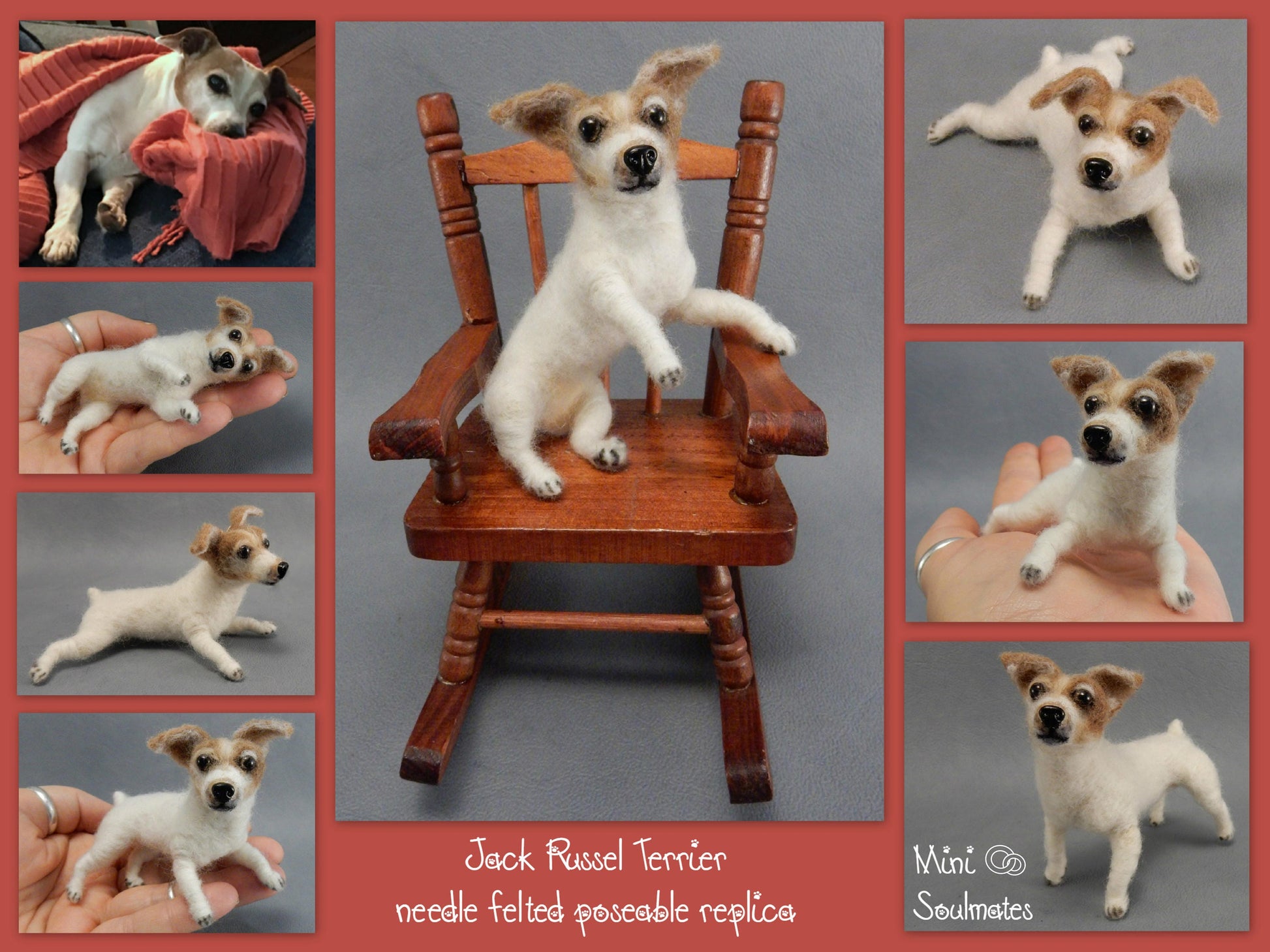 Jack Russell Terrier needle felted dog replica