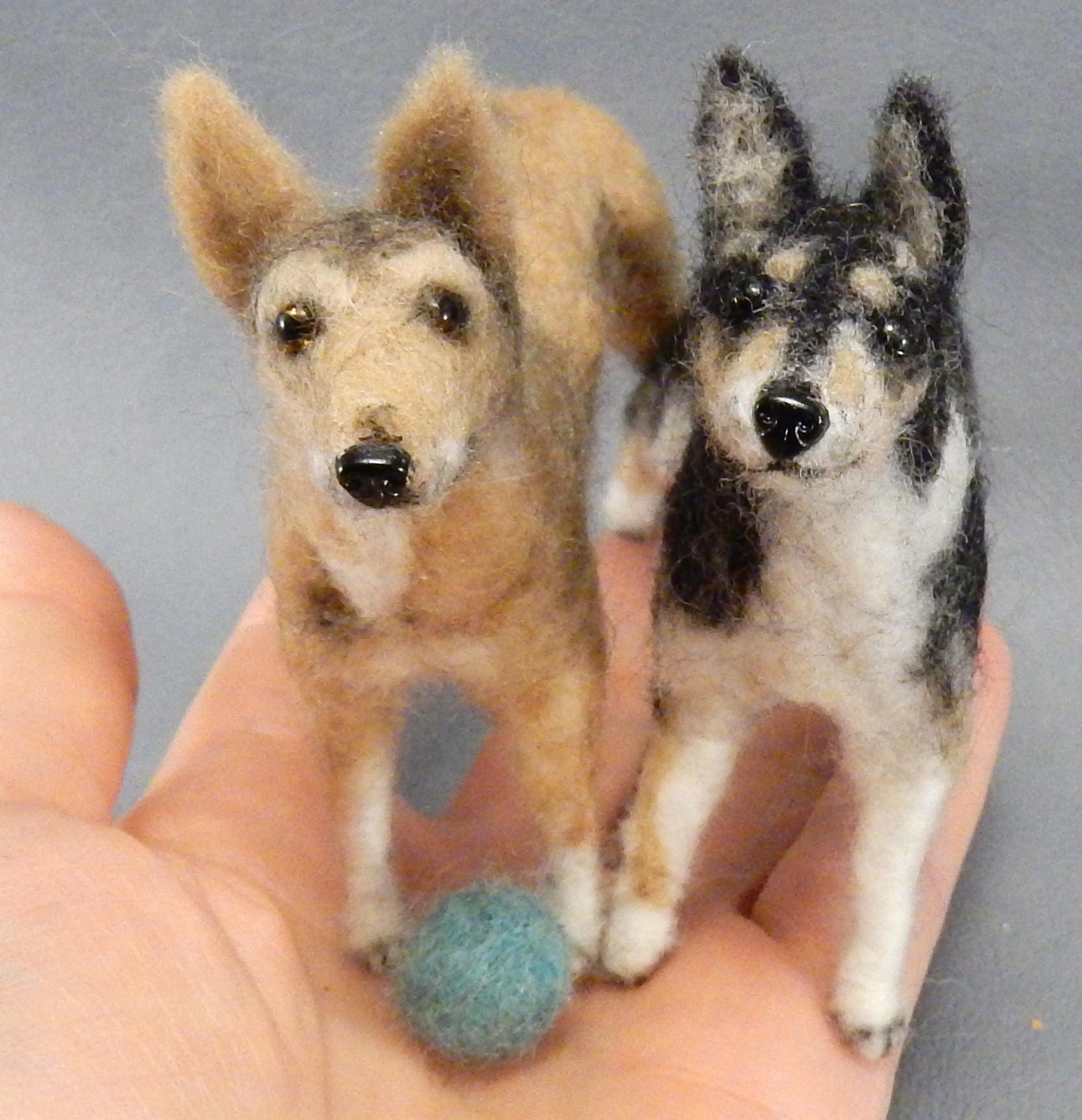 Smooth Collie needle-felted dog miniature figure