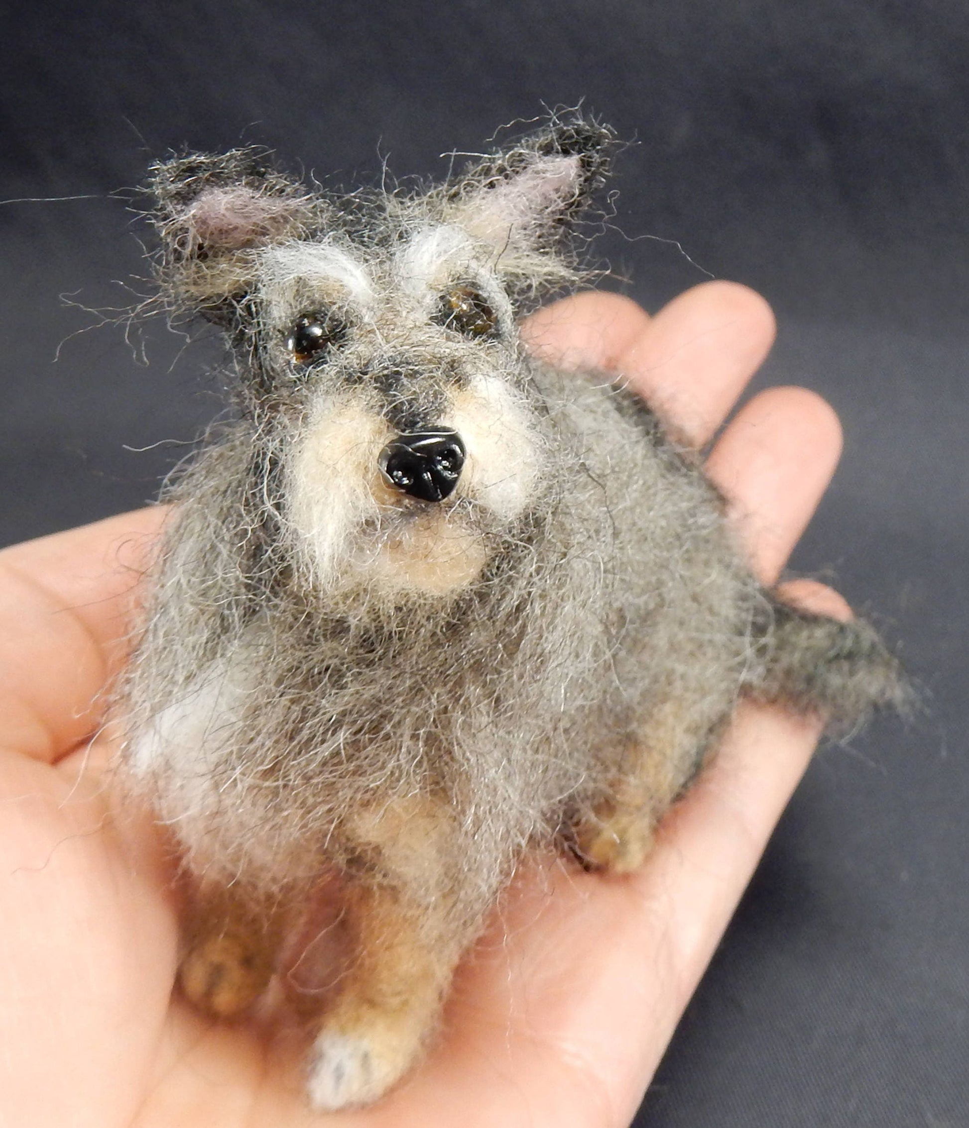 Deerhound needle-felted dog keepsake