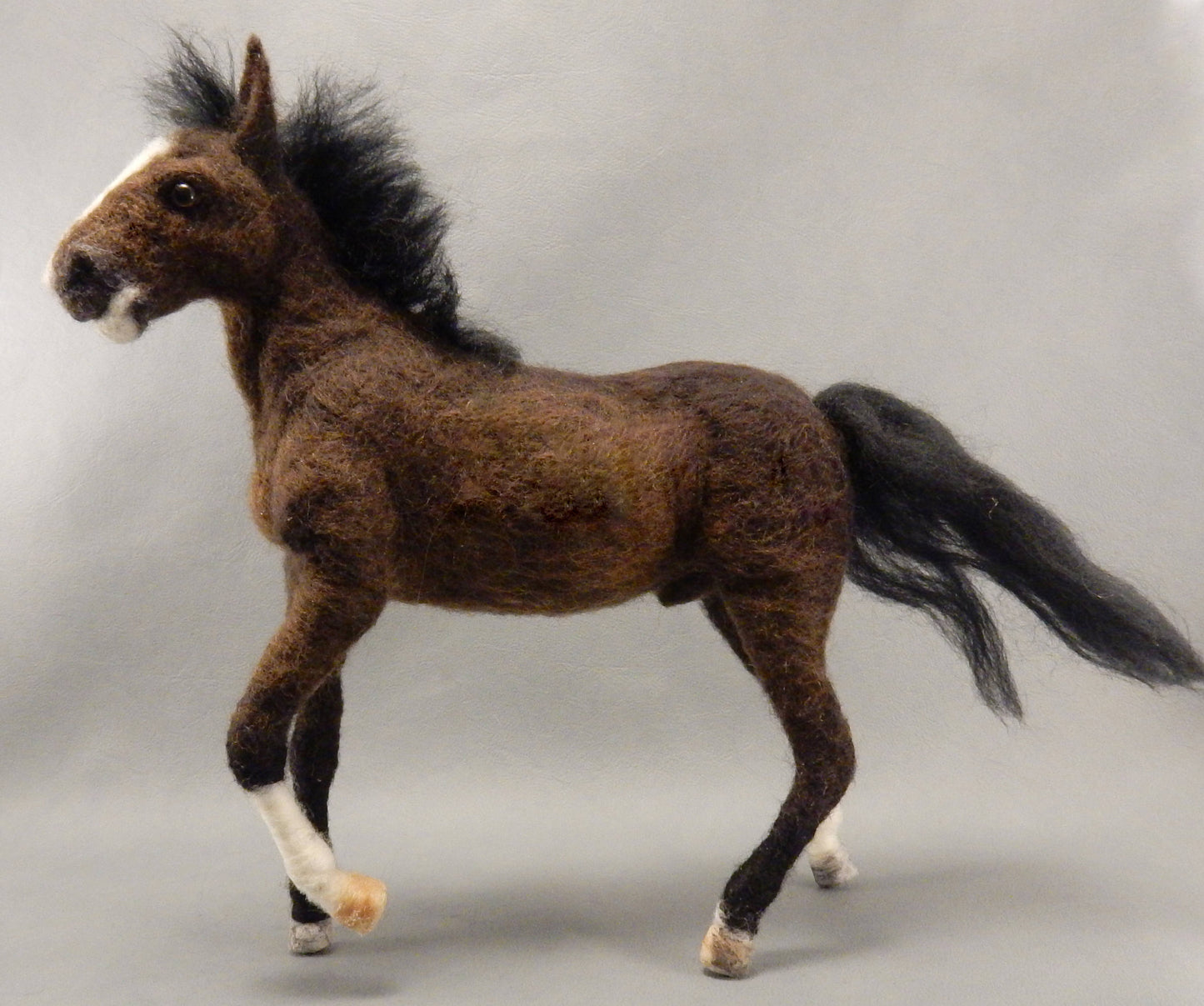 needle-felted horse sculpture