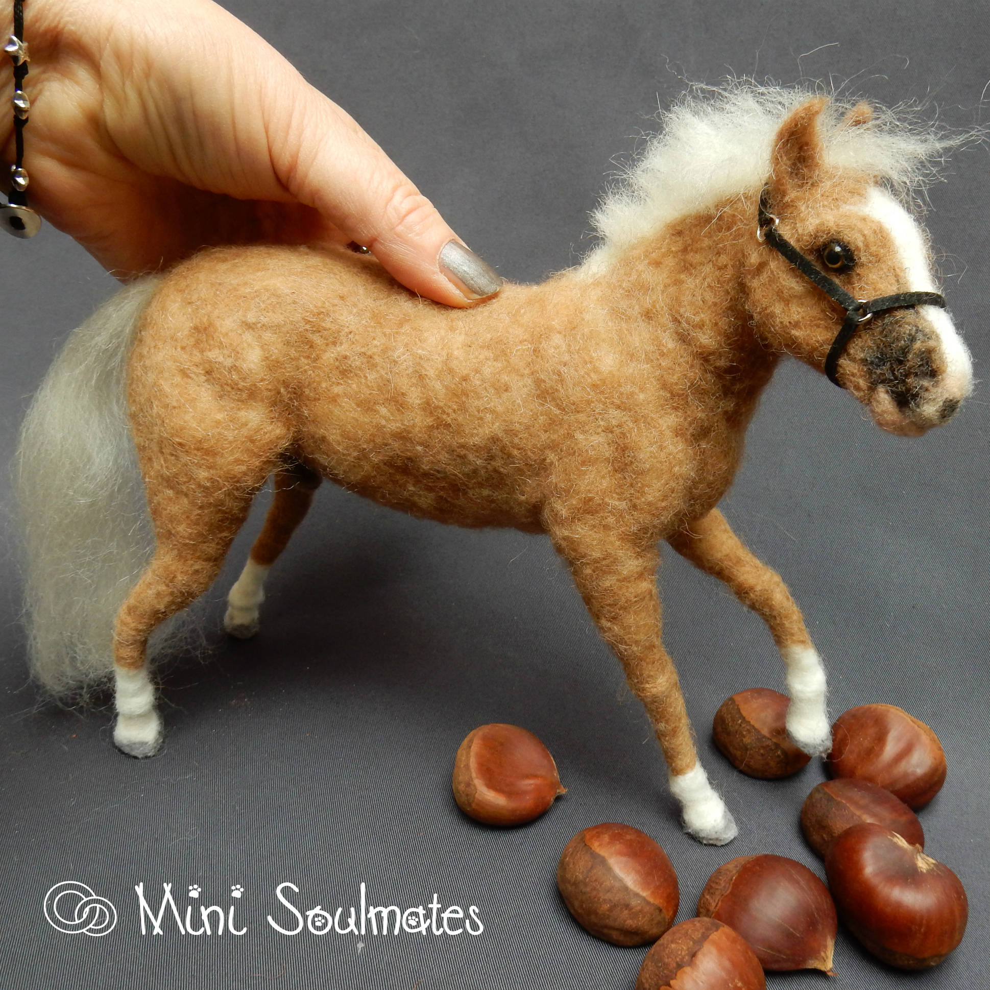 needle-felted horse sculpture