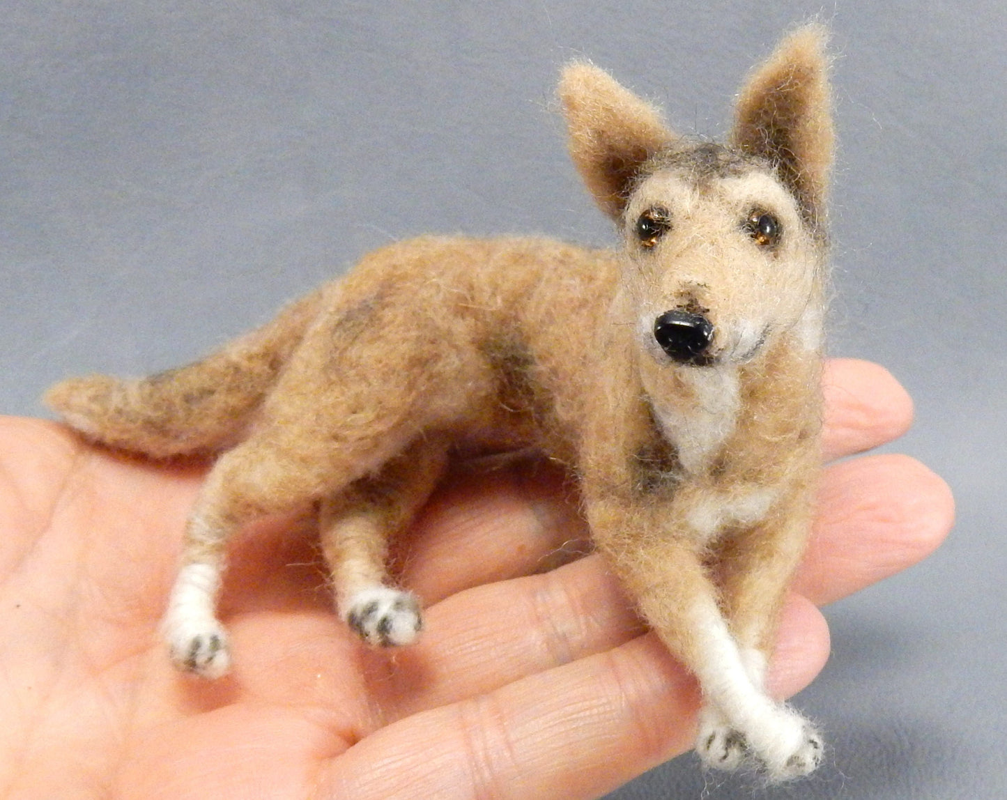 Smooth Collie needle-felted dog miniature figure