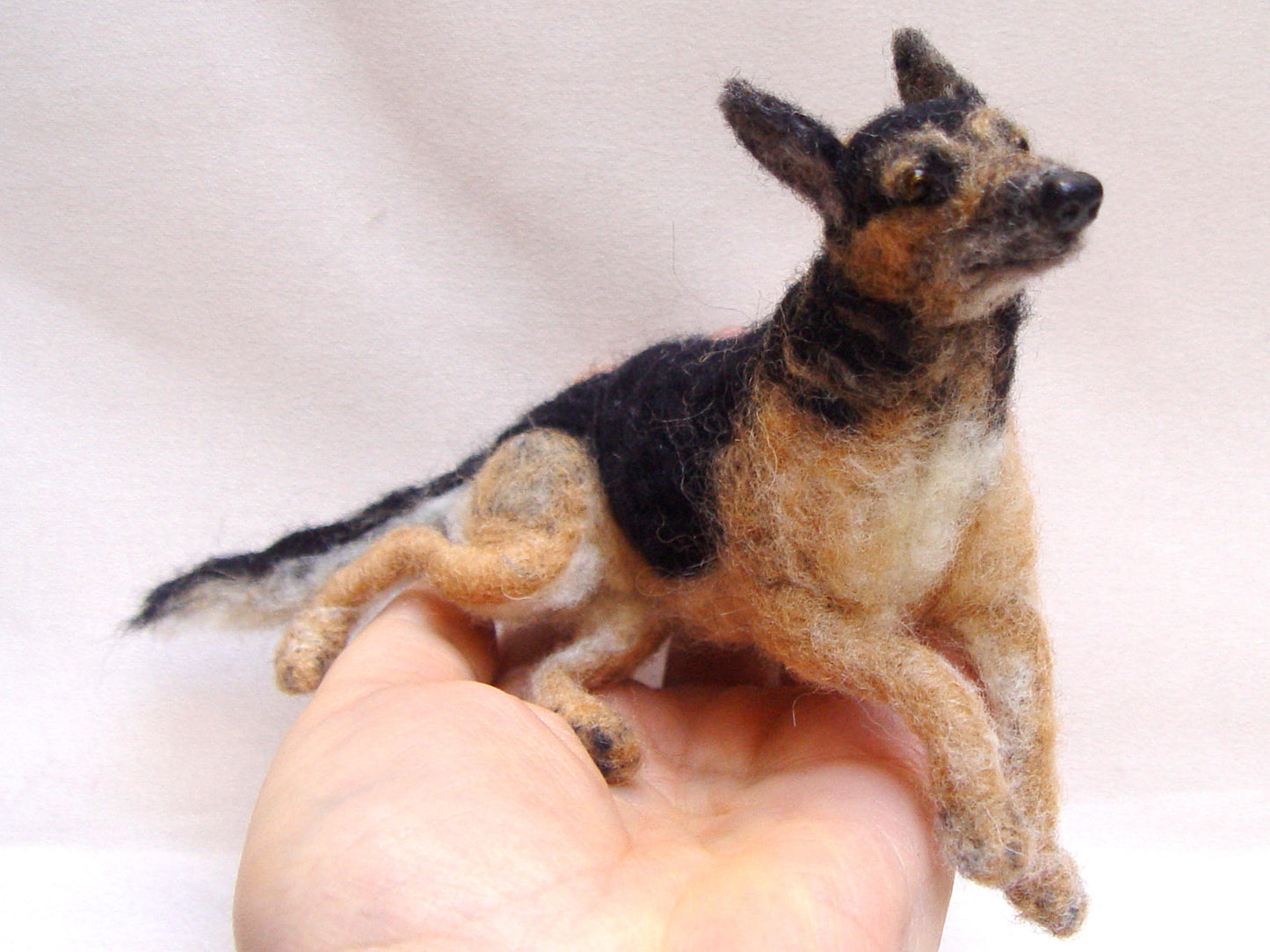 German Shepherd mix needle-felted dog miniature