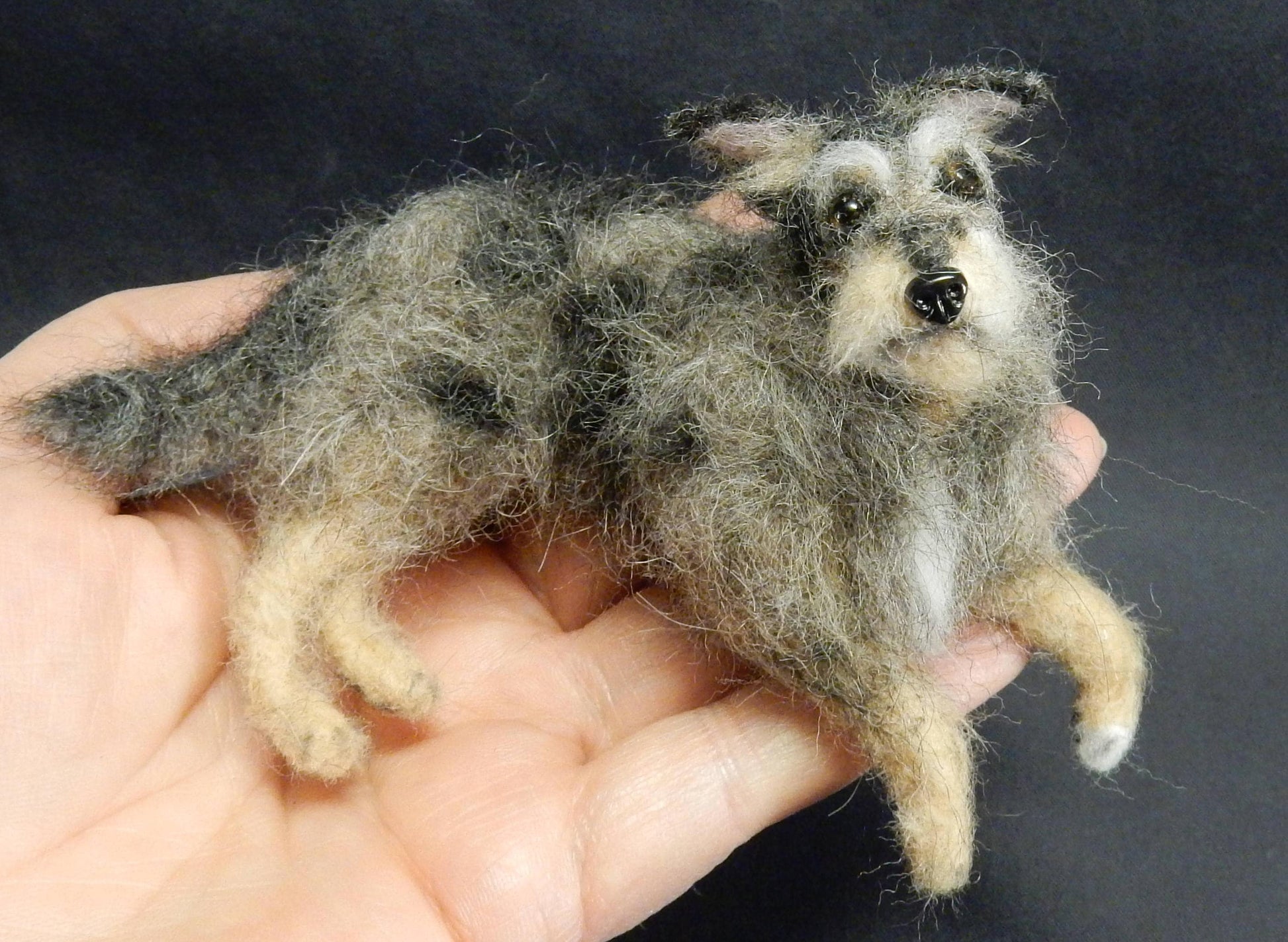 Deerhound needle-felted dog keepsake