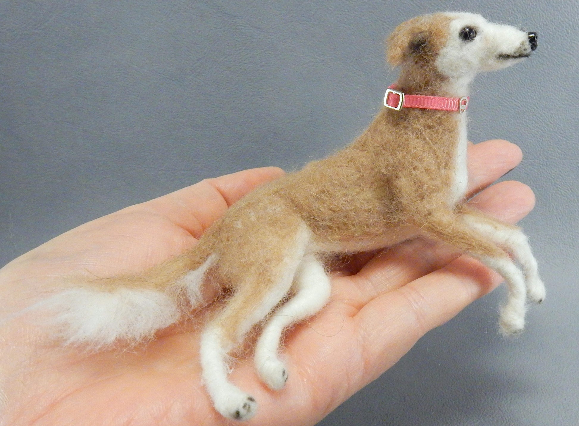 Custom dog replica Lurcher felt dog miniature