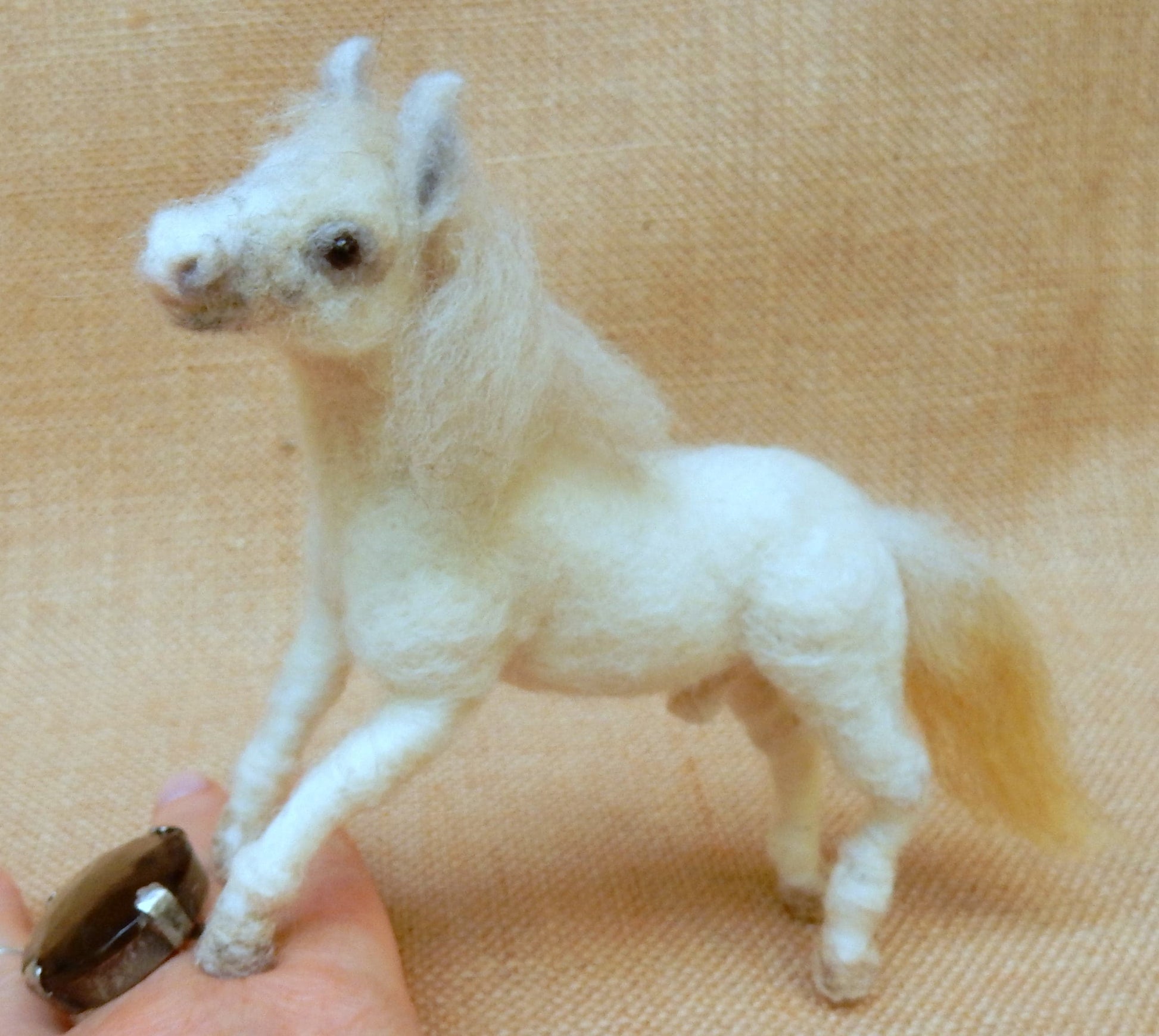 Custom felted horse white horse sculpture