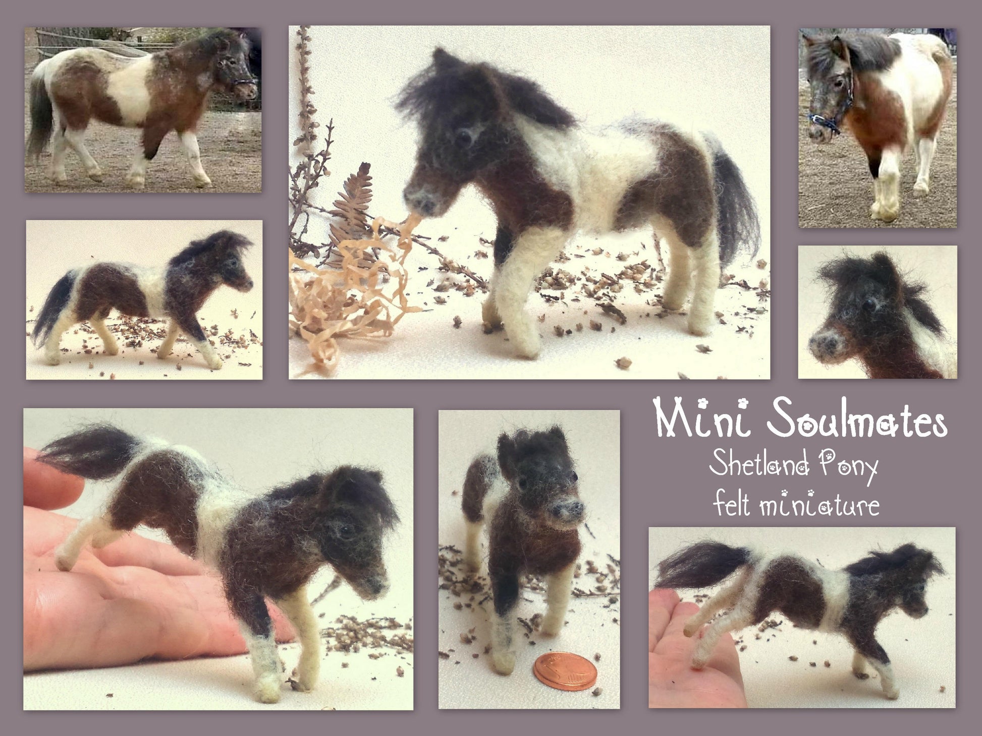 Shetland pony miniature custom felted pony replica