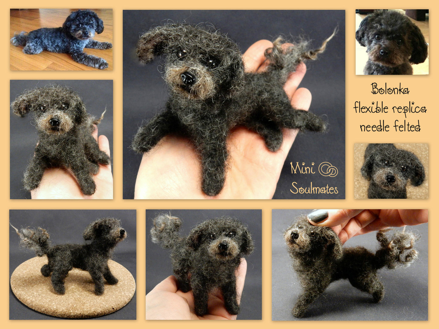 Bolonka needle-felted dog miniature