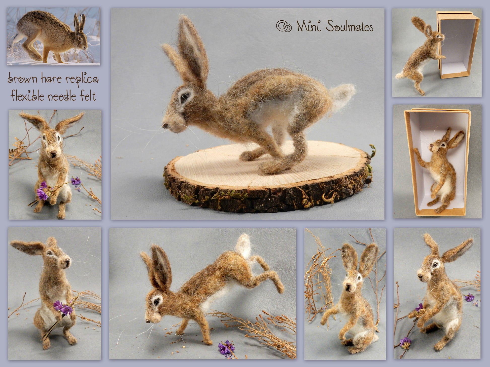 needle-felted hare faux taxidermy