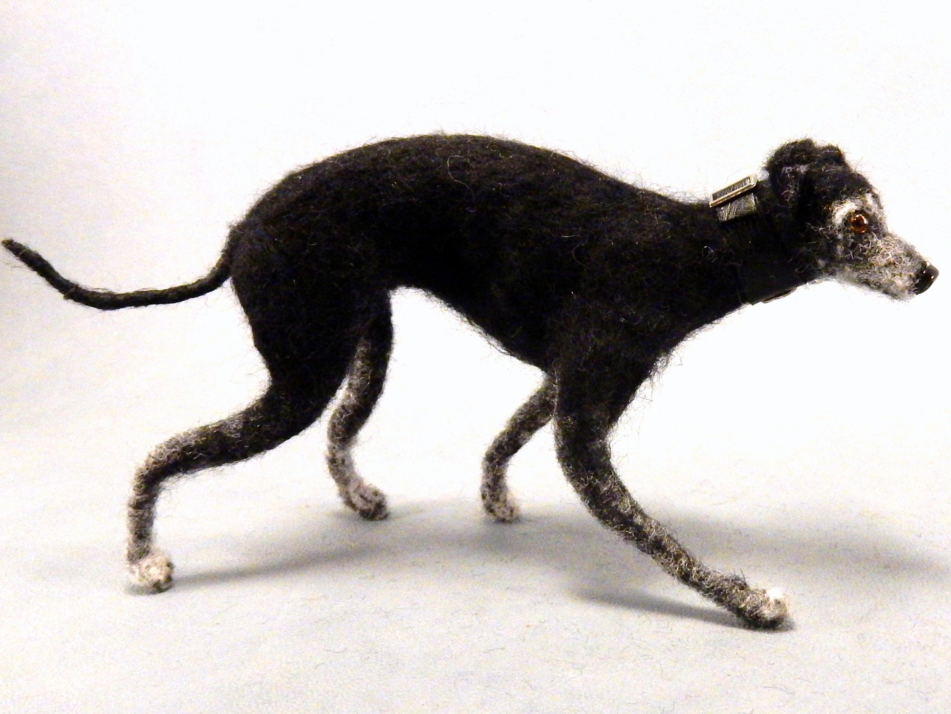 Whippet needle felted dog replica