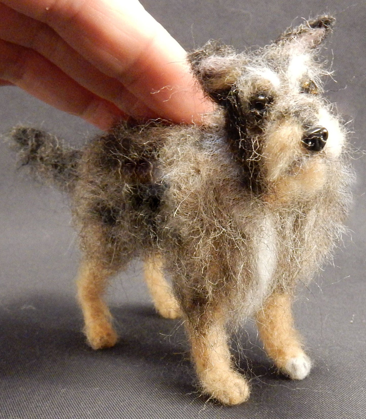 Deerhound needle-felted dog keepsake