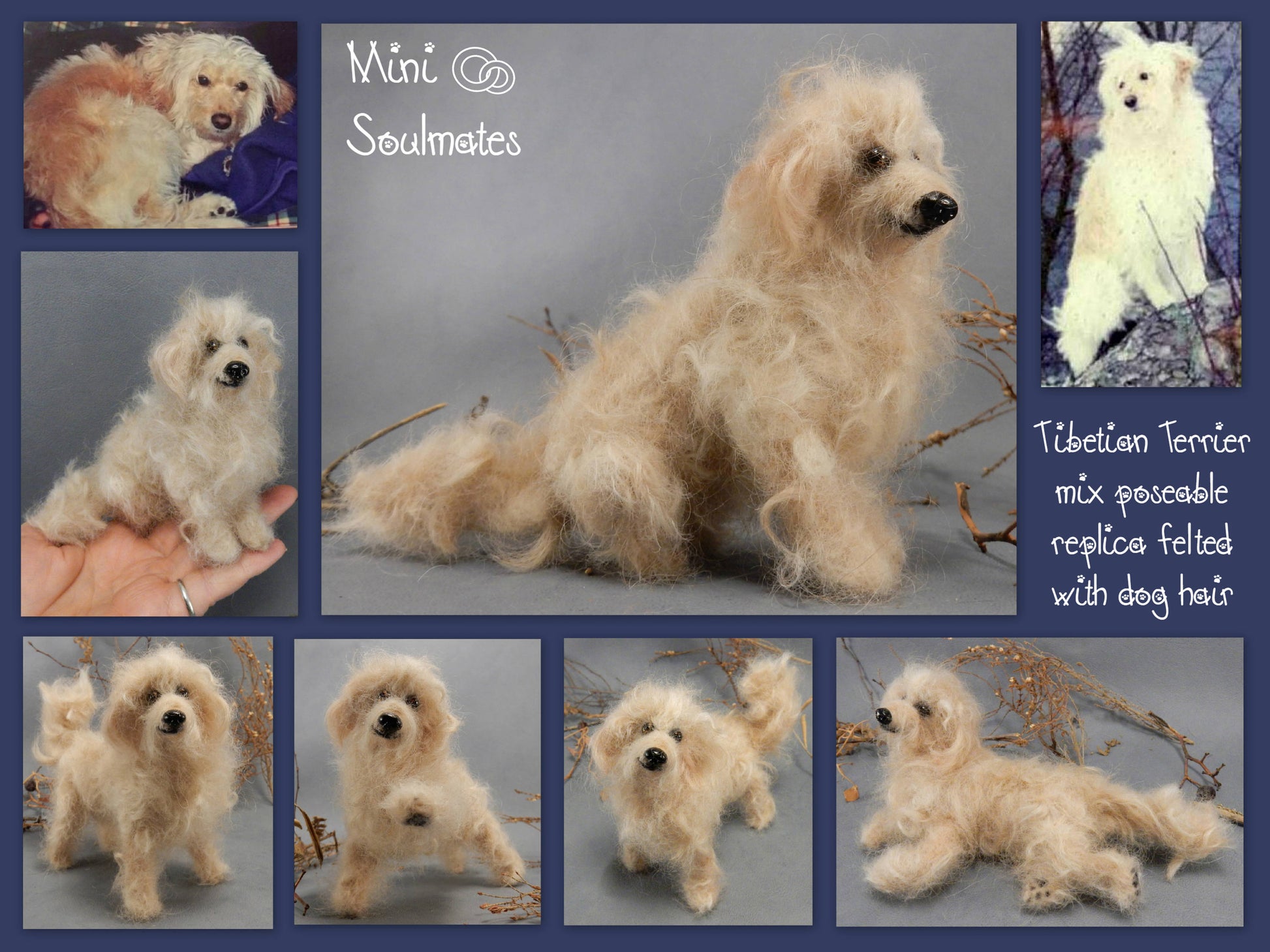 Lhasa Apso needle-felted dog Tibetan Terrier dog felt miniature