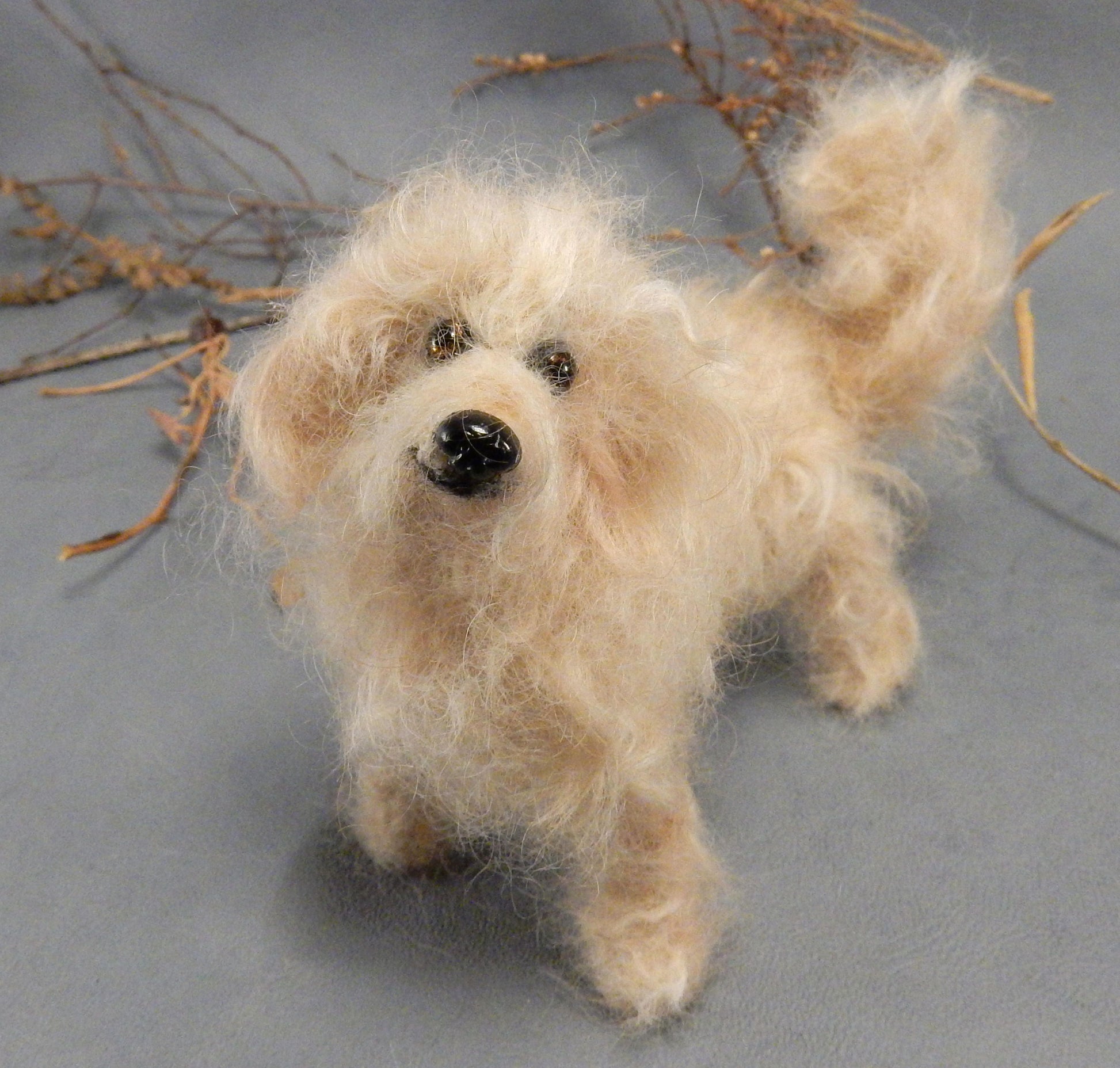 Lhasa Apso needle-felted dog Tibetan Terrier dog felt miniature