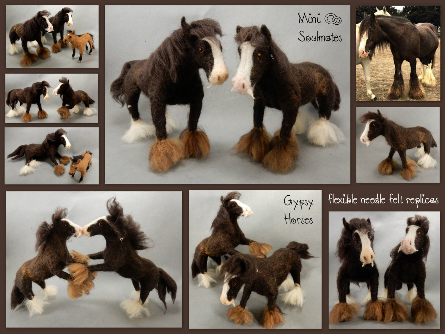 Needle felted horse sculpture Tinker Irish Cob portrait Gypsy horse me