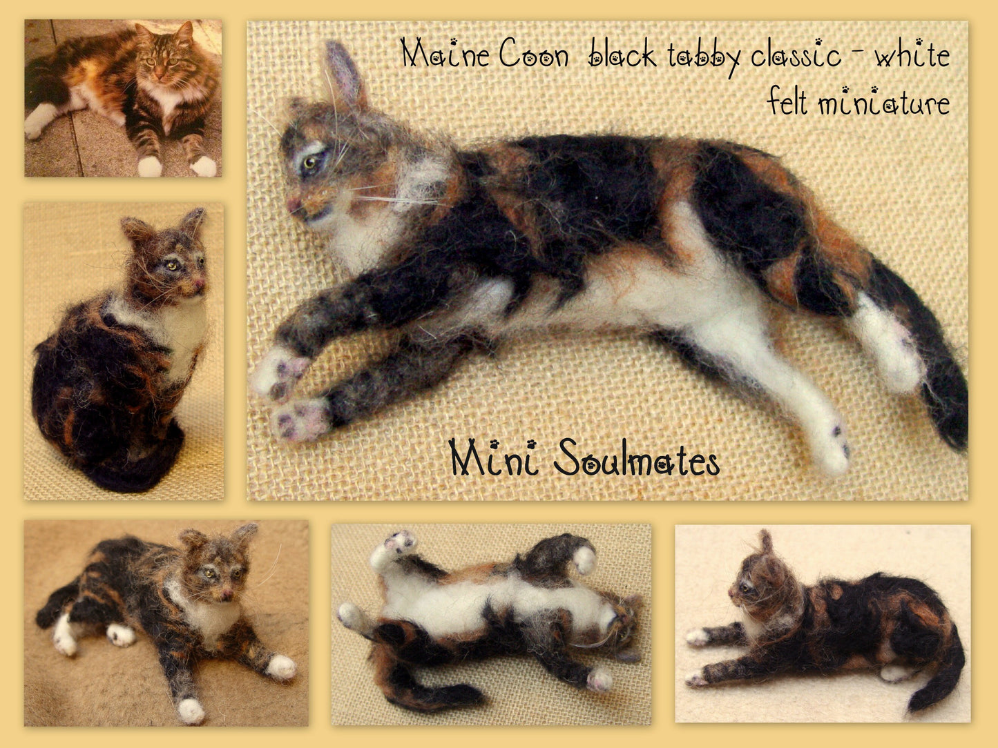 Red Maine Coon cat lover gift needle-felted cat miniature