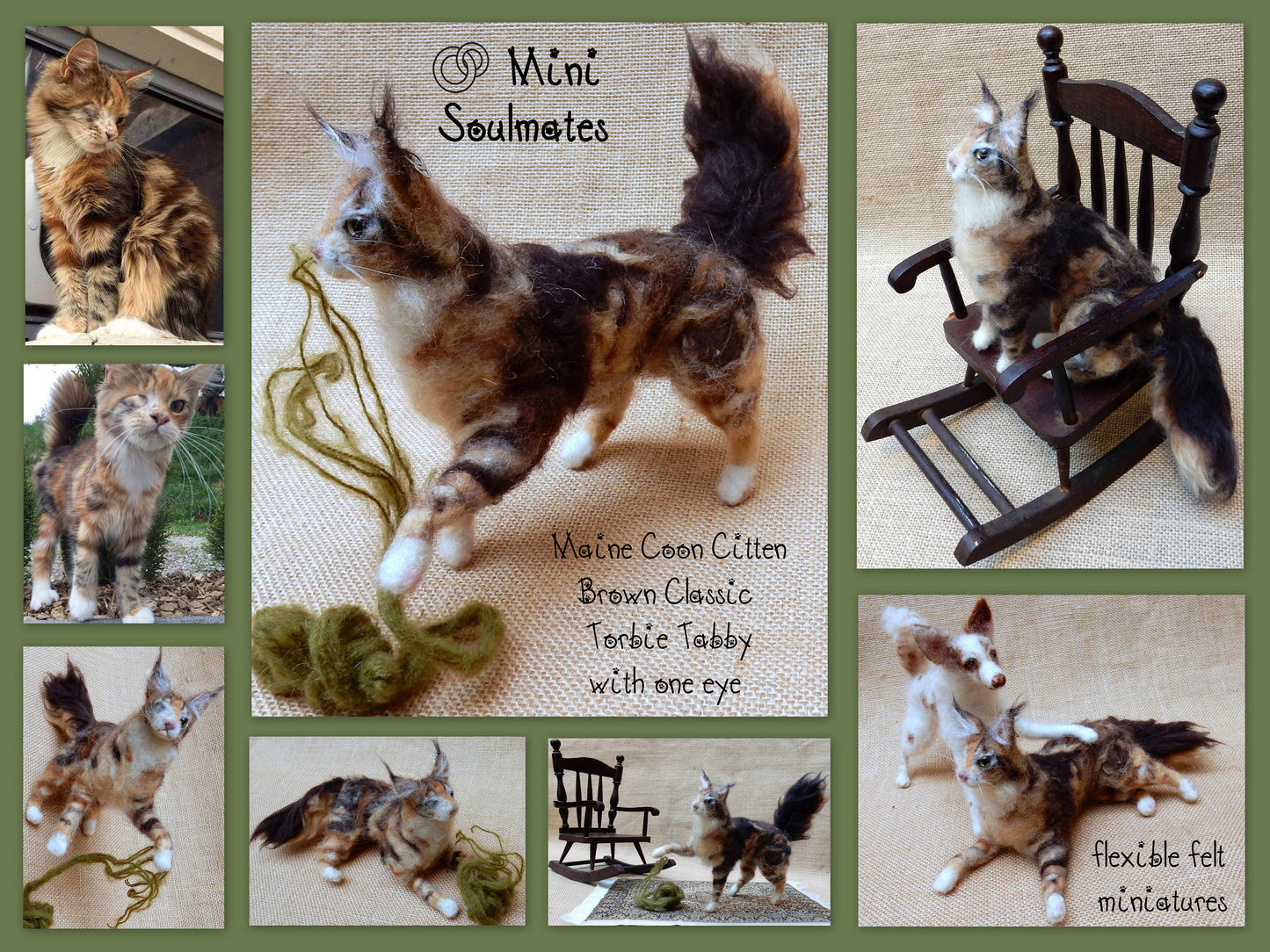 RedRed Maine Coon cat lover gift needle-felted cat miniature