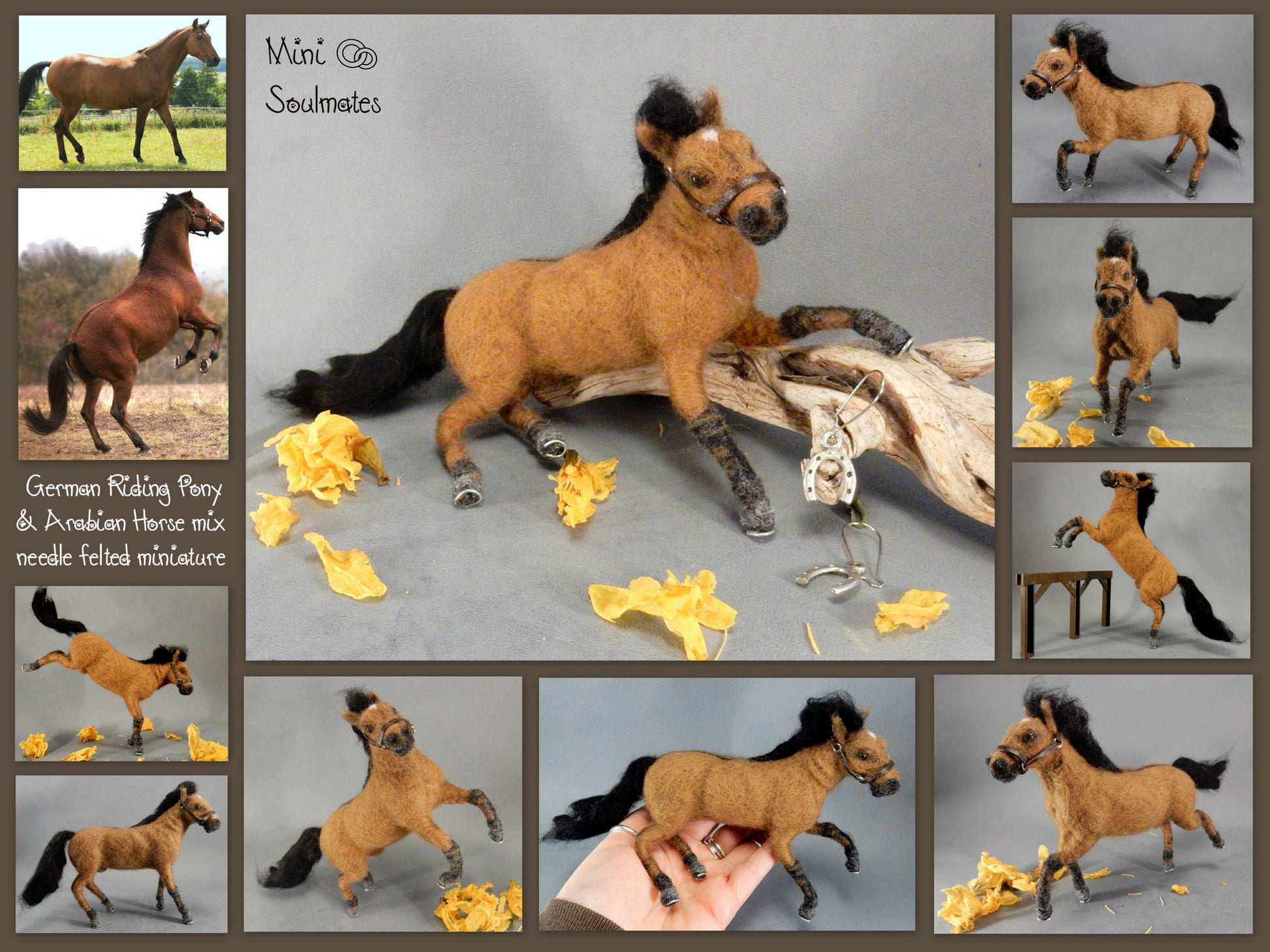 needle-felted horse sculpture