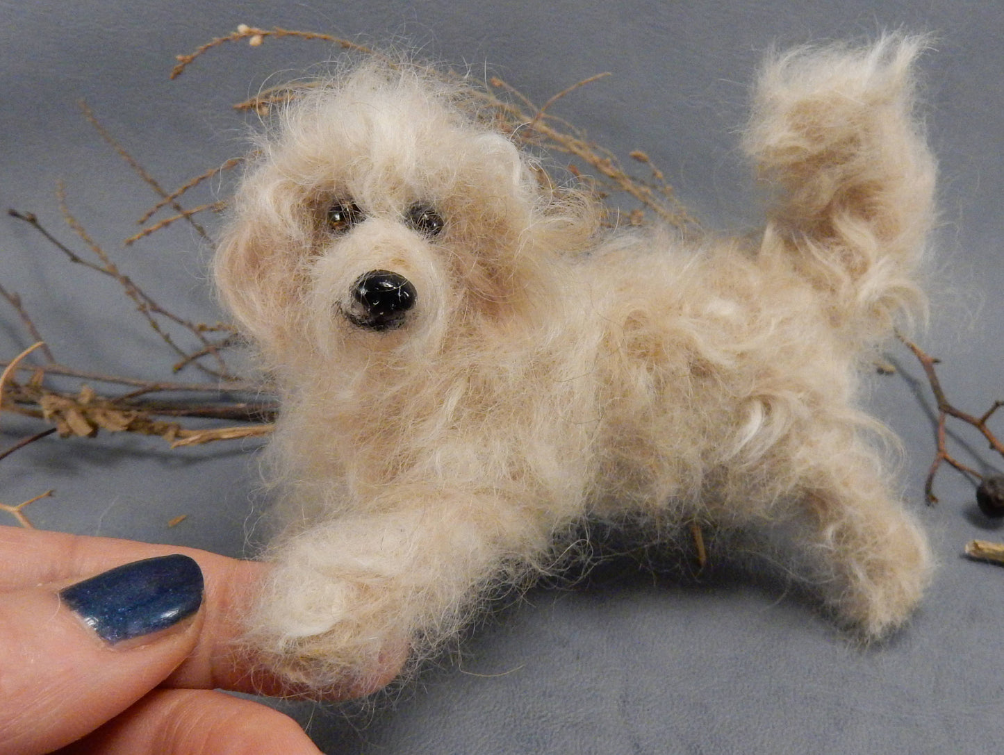 Lhasa Apso needle-felted dog Tibetan Terrier dog felt miniature