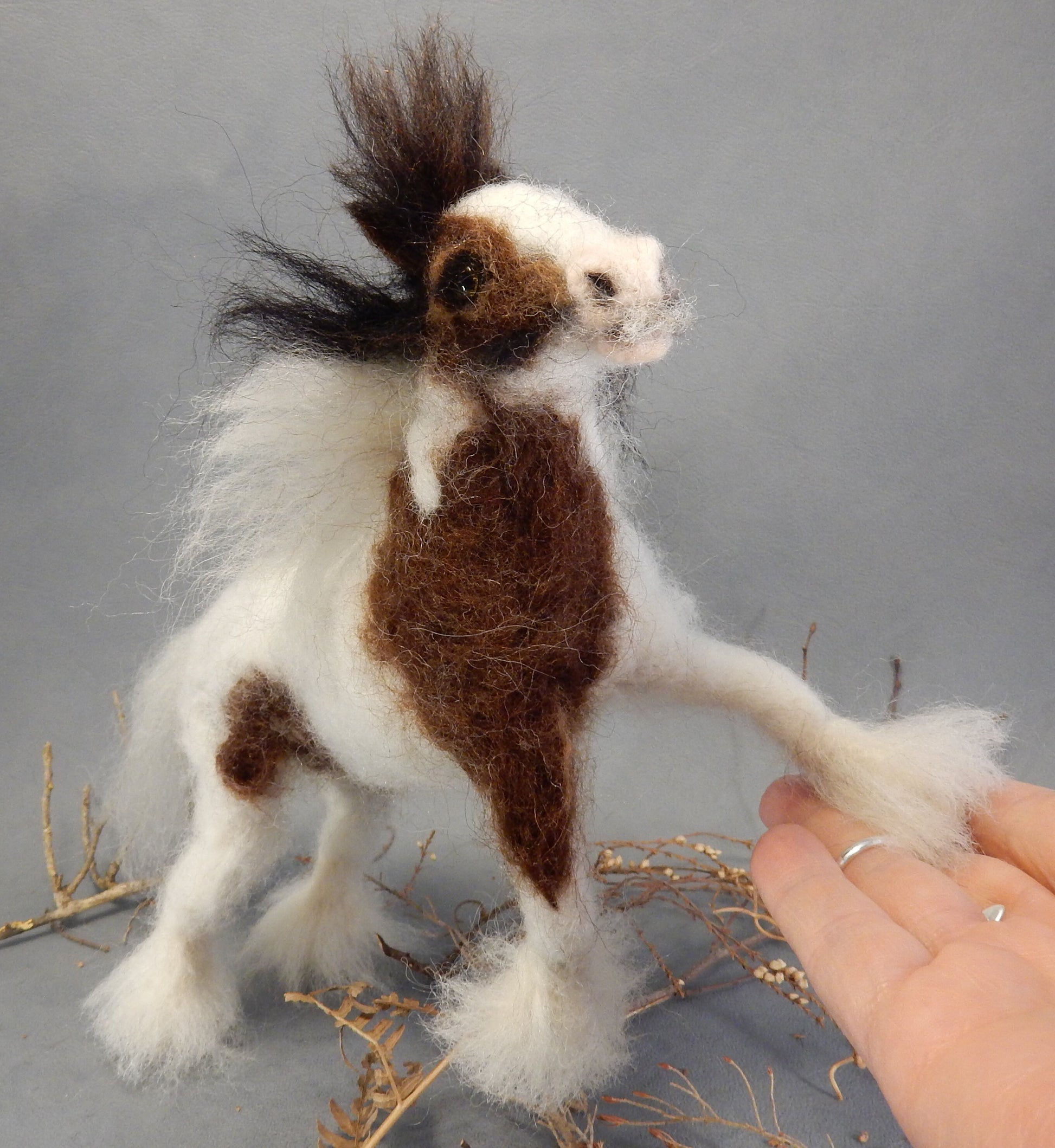 Needle felted horse sculpture Tinker Irish Cob portrait Gypsy horse me