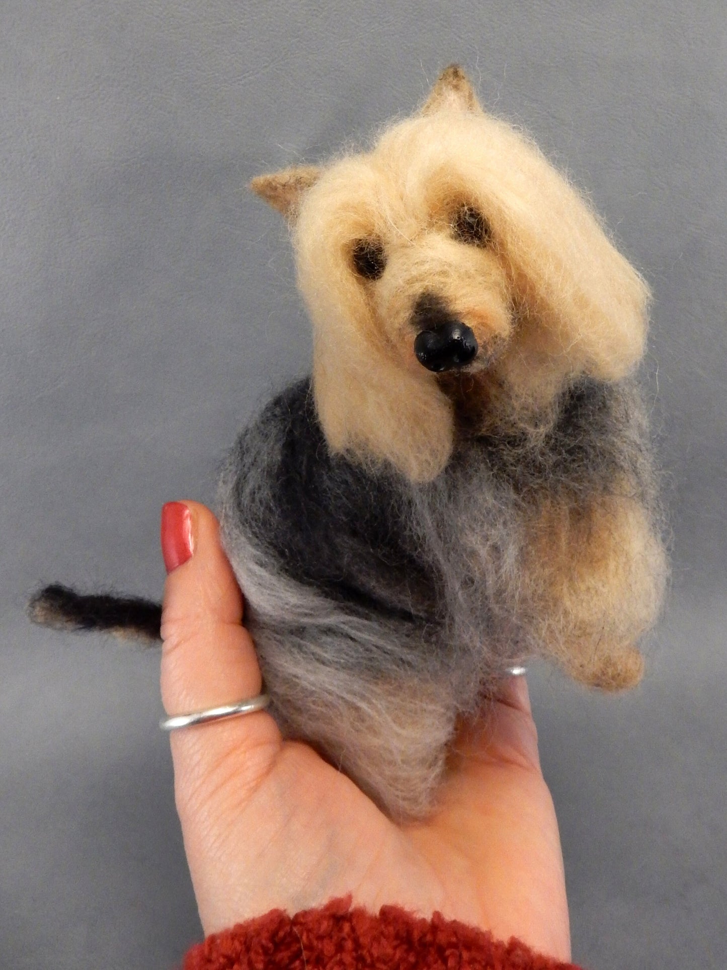 Australian Silly Terrier - Silky Terrier effigy needle-felted dog 