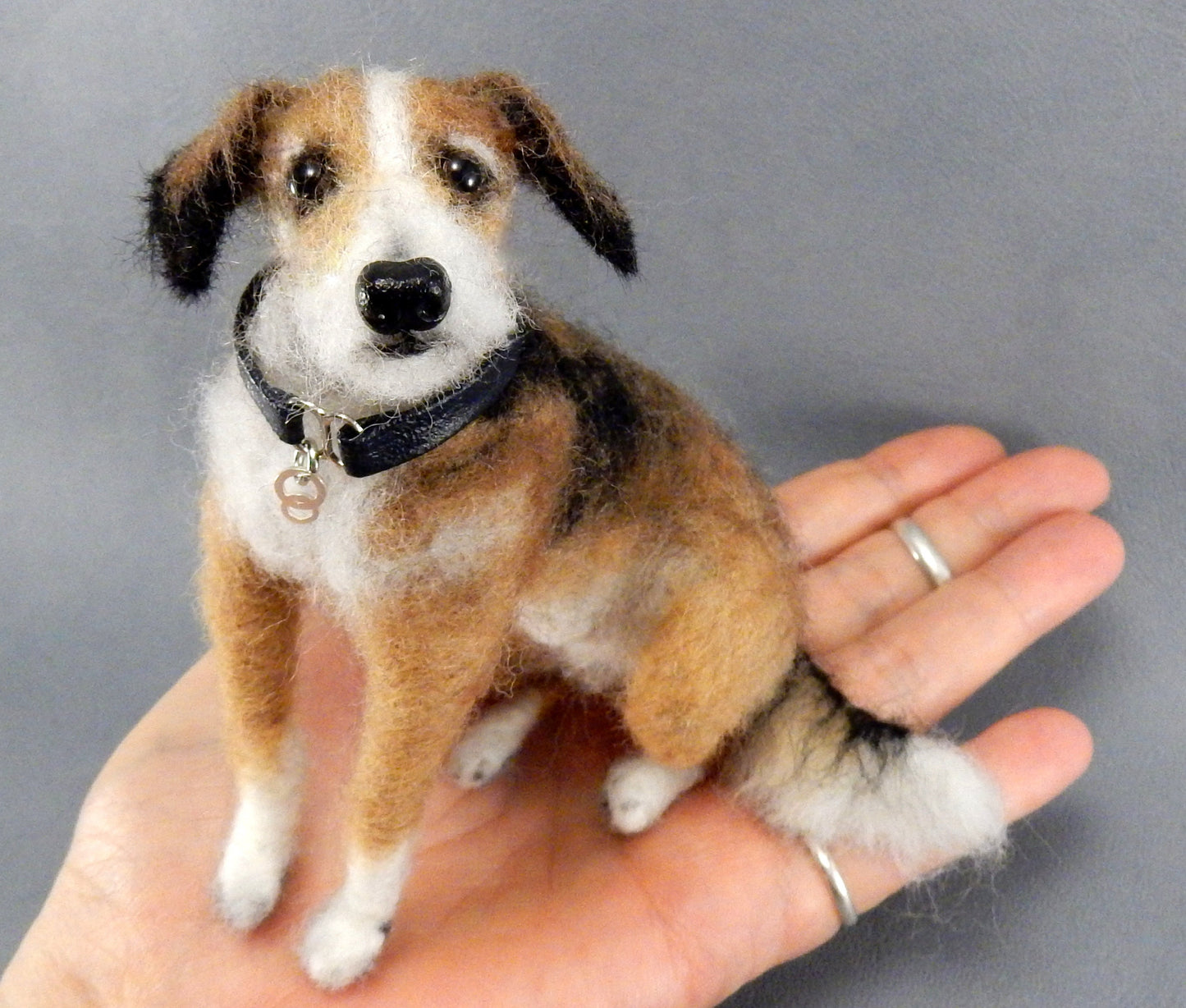 needle-felted dog miniature