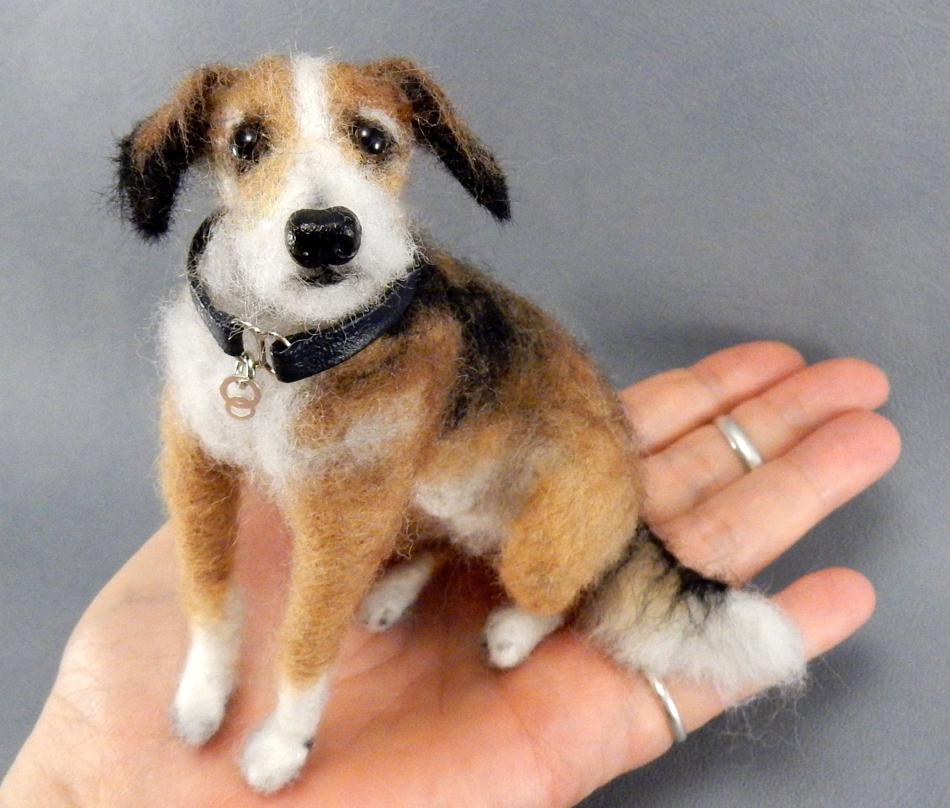 needle-felted dog miniature