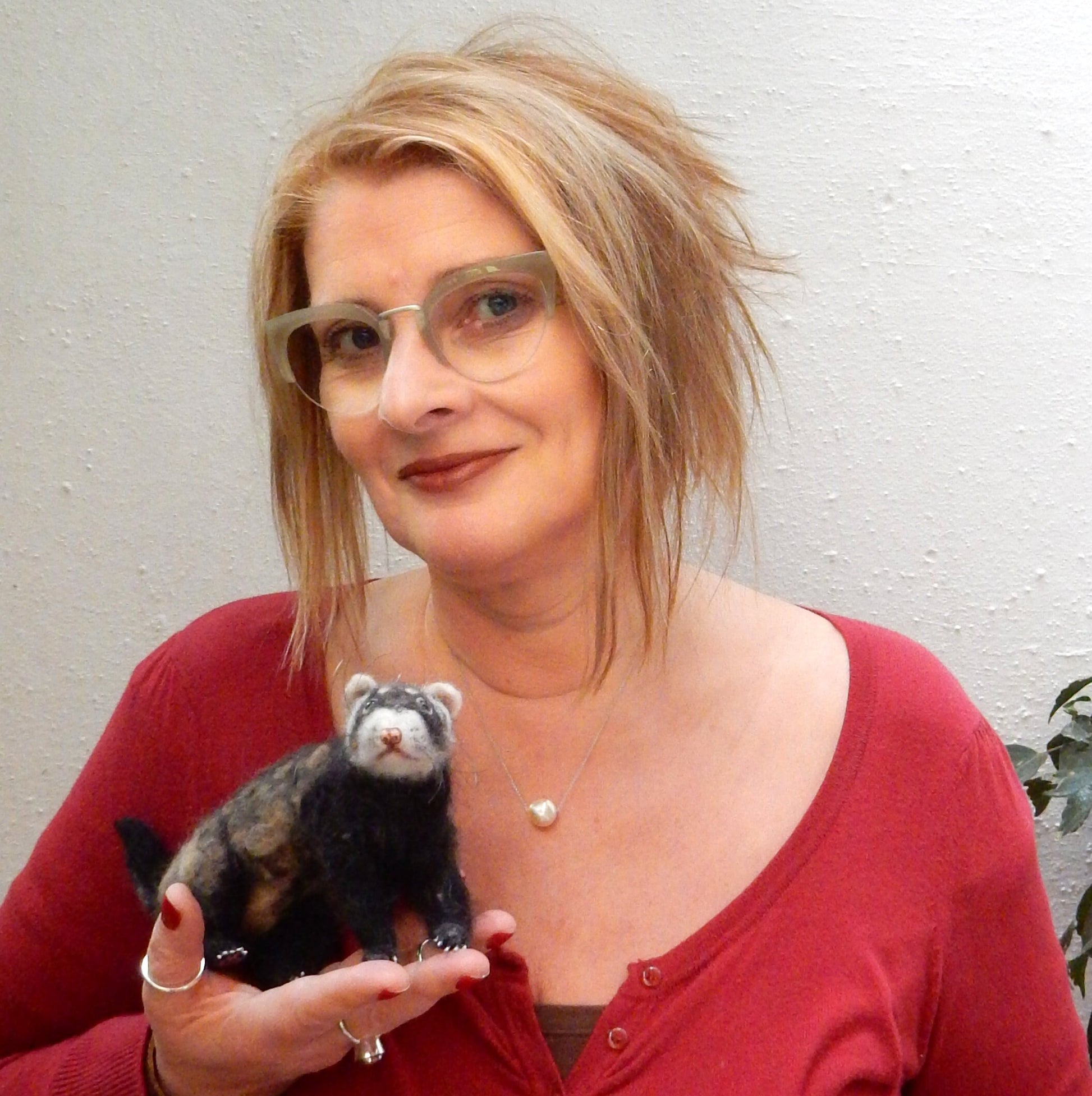 needle-felt ferret replica faux taxidermy