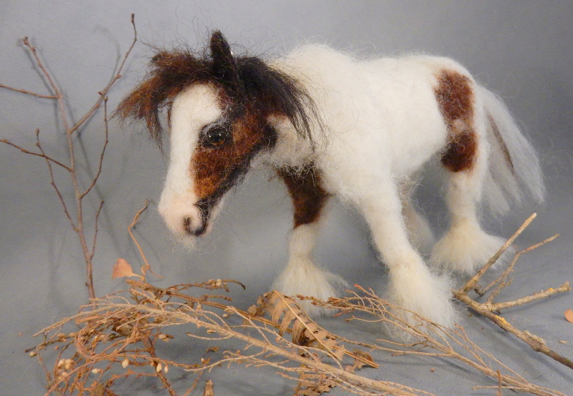 Needle felted horse sculpture Tinker Irish Cob portrait Gypsy horse me