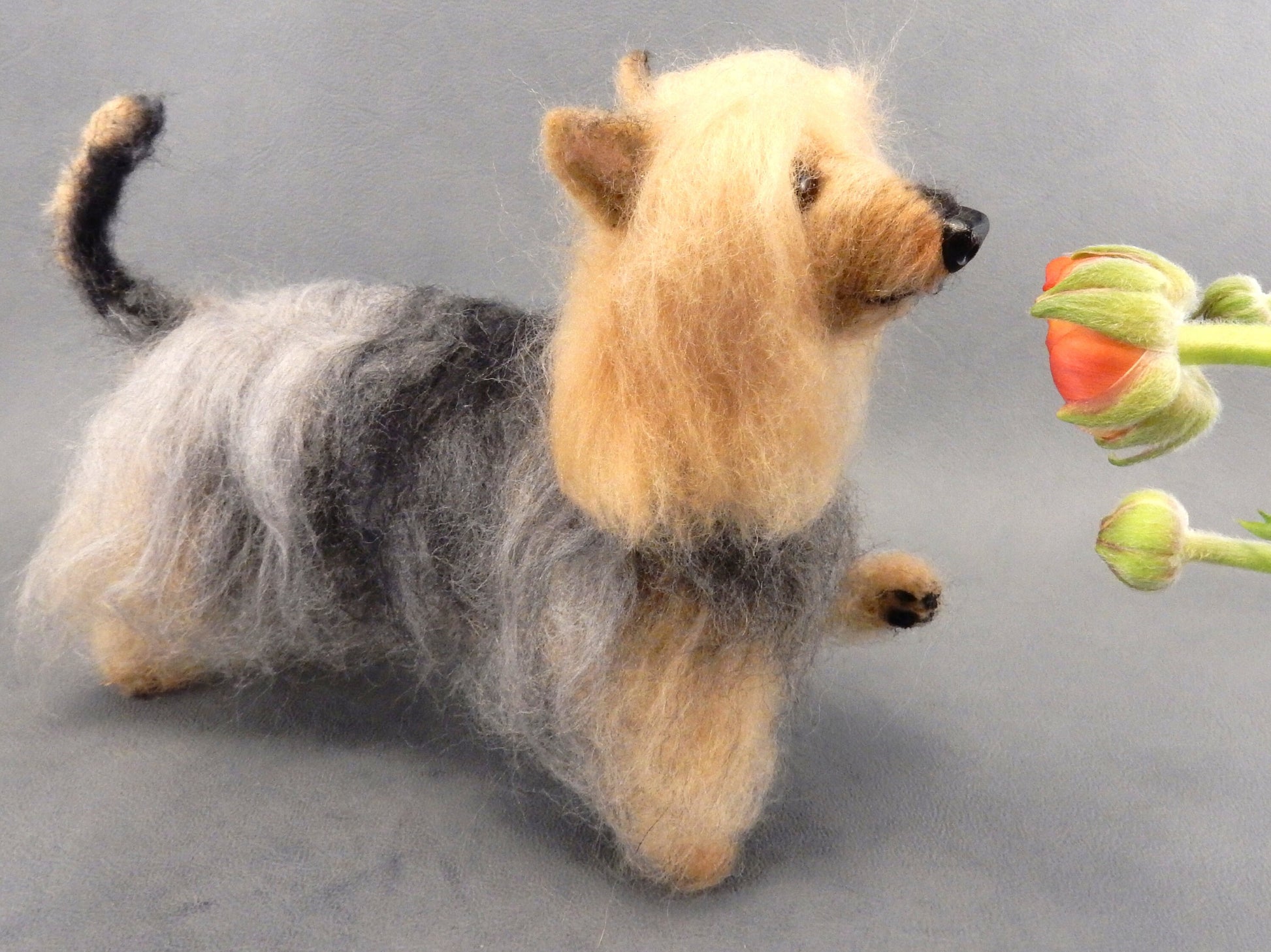 Australian Silly Terrier - Silky Terrier effigy needle-felted dog 