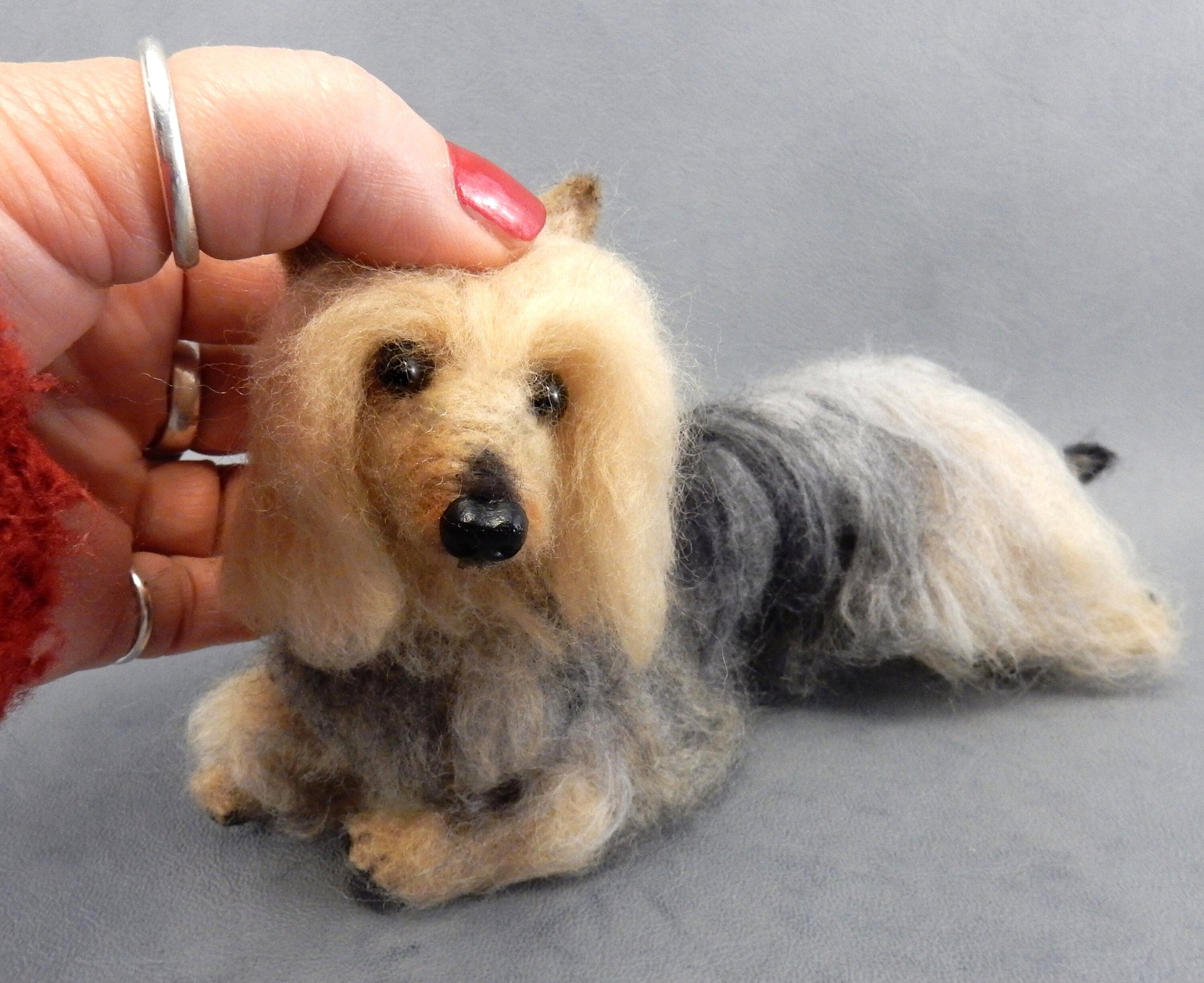 Australian Silly Terrier - Silky Terrier effigy needle-felted dog 