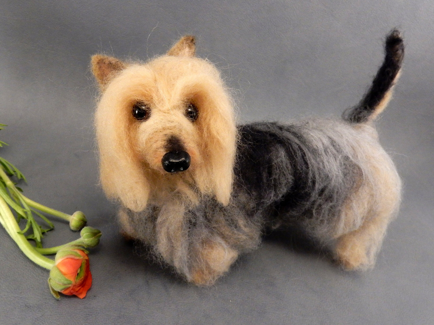 Australian Silly Terrier - Silky Terrier effigy needle-felted dog 