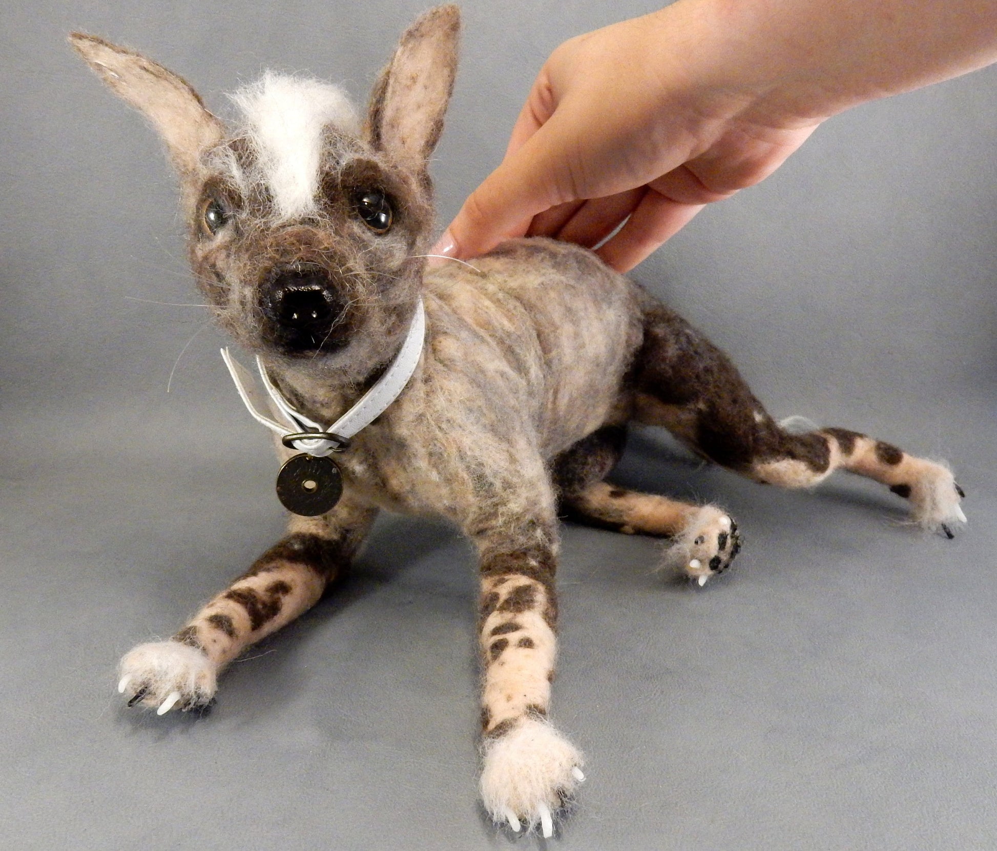 Xolo needle felted dog replica