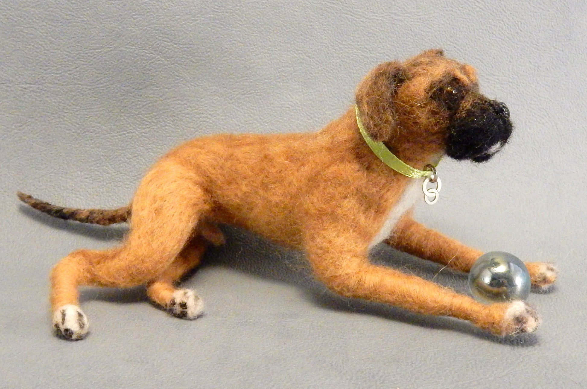 Custom dog replica Boxer needle felted 