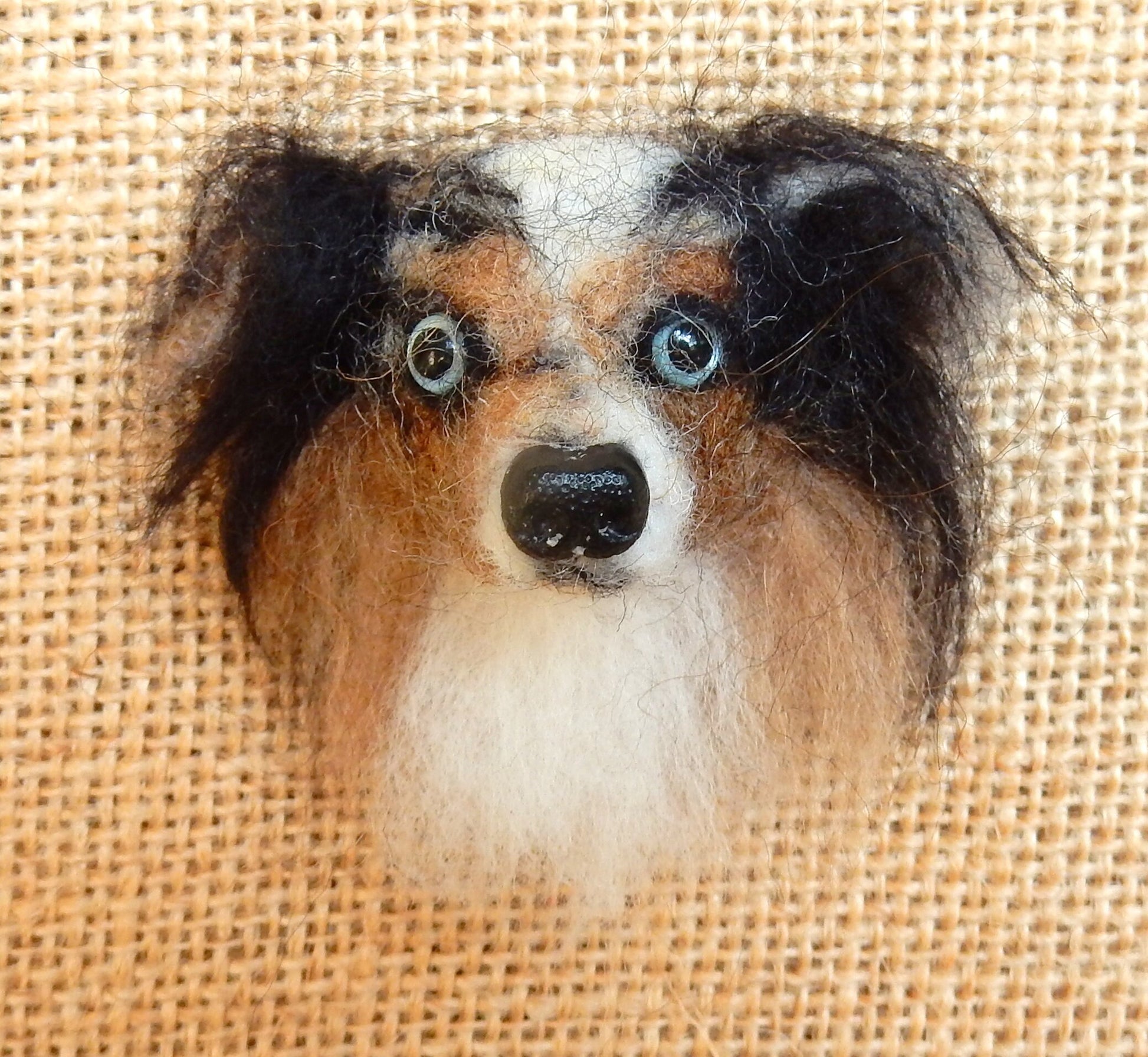 Aussie pin needle felted brooch