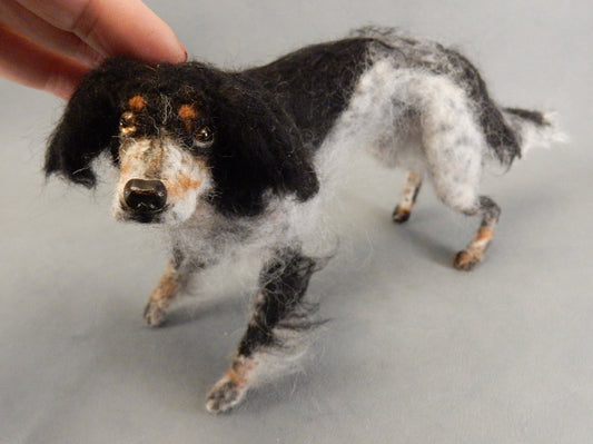 Setter needle-felted dog miniature