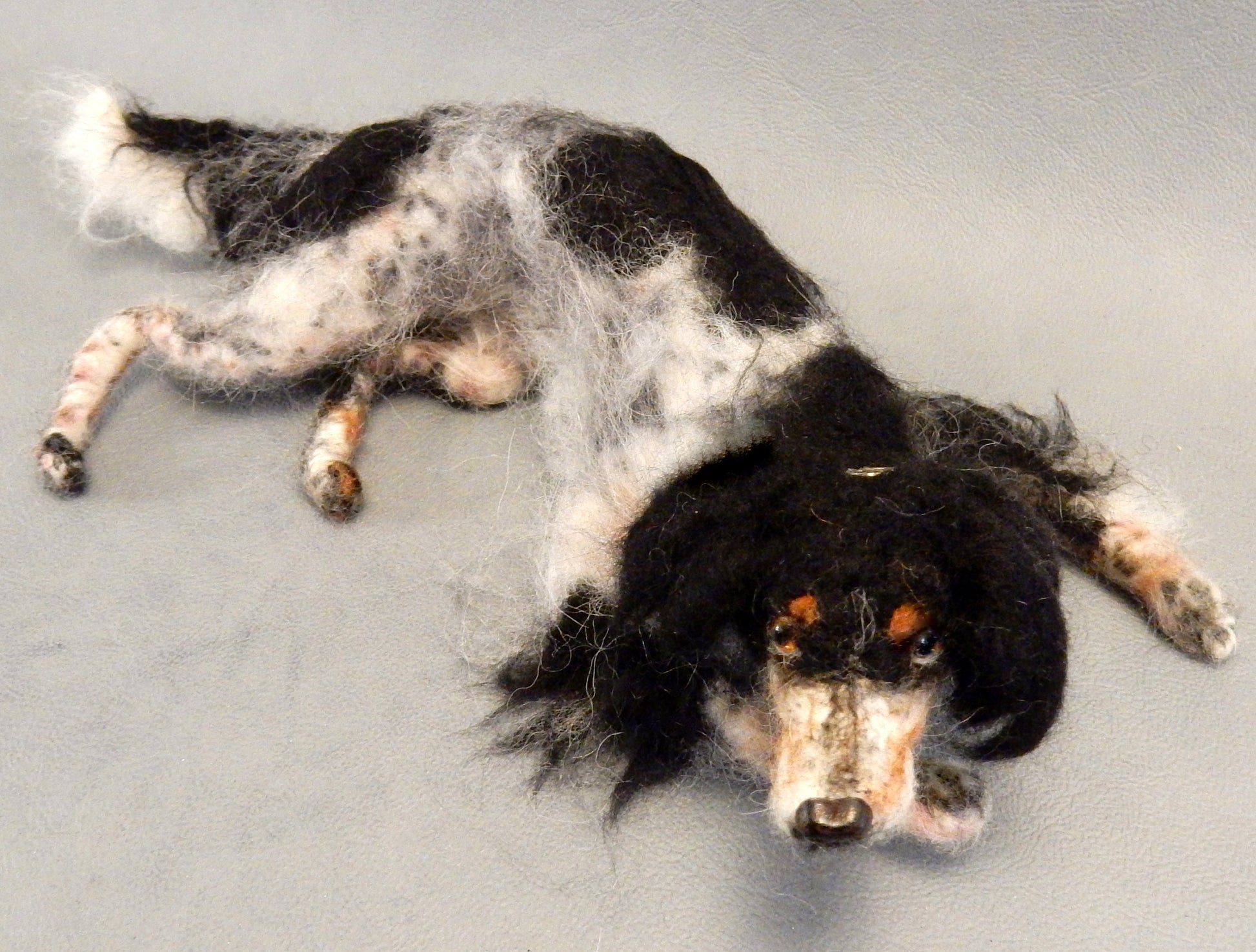 Setter needle-felted dog miniature