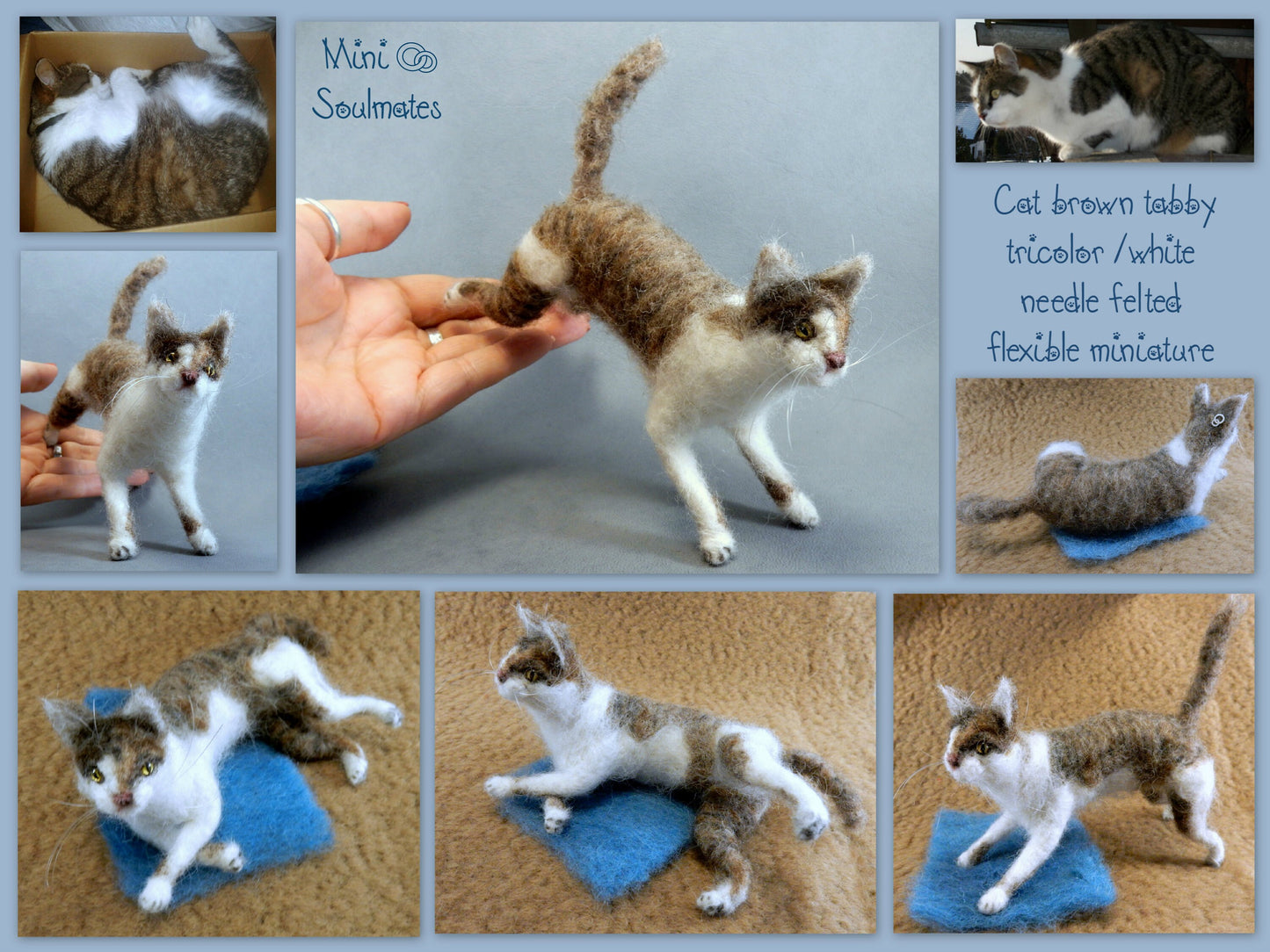 Tabby Cat needle felted cat miniature