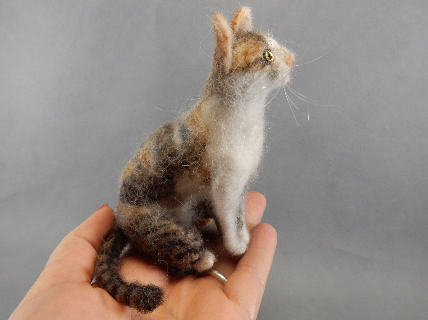 Tabby Cat needle felted cat miniature