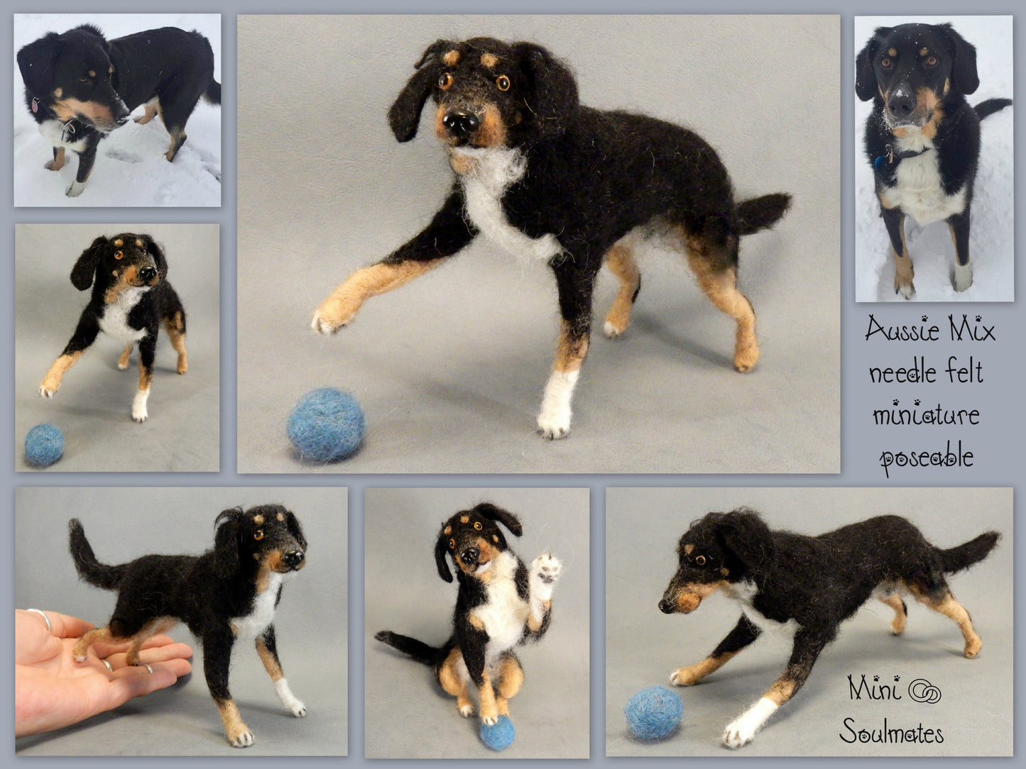 Aussie needle-felted dog miniature 