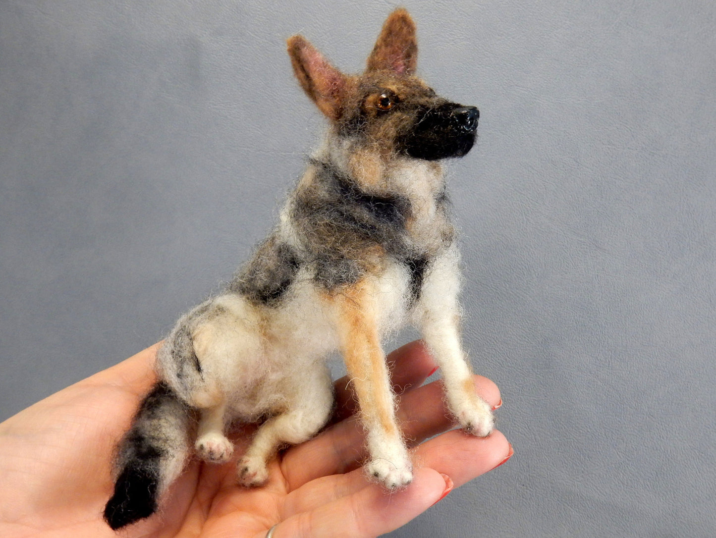 German Shepherd needle-felted dog miniature