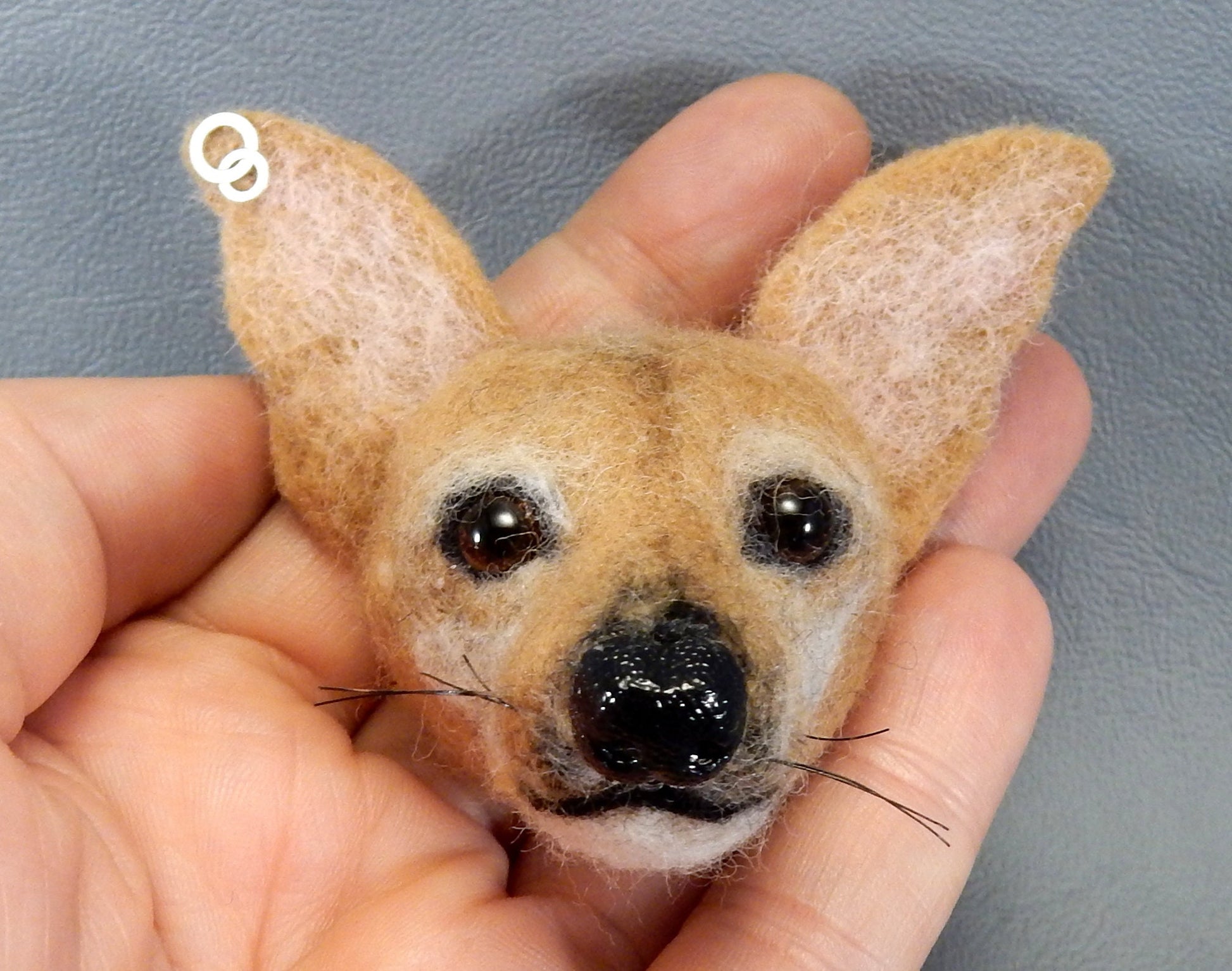 Pinscher pin needle-felted brooch