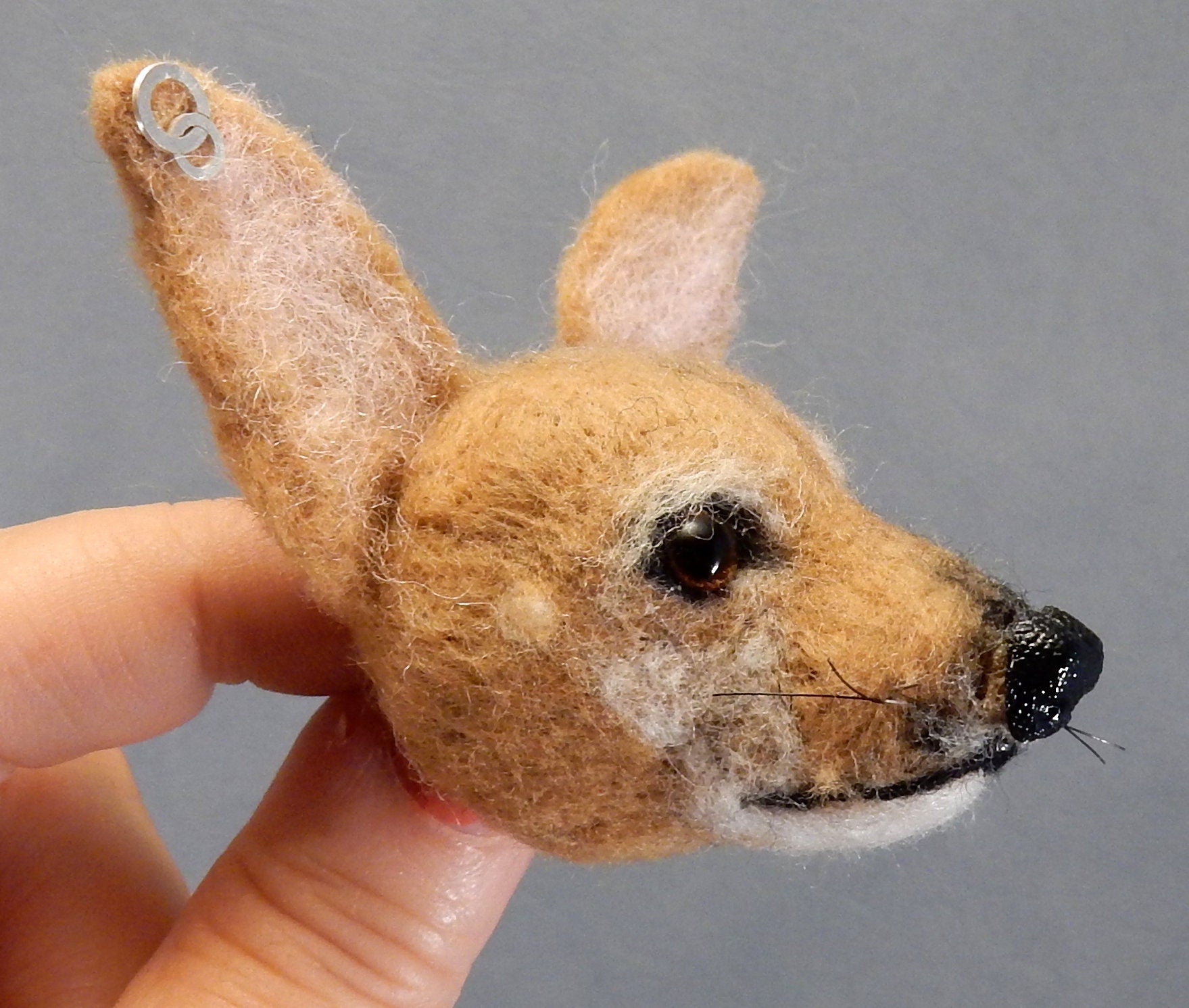 Pinscher pin needle-felted brooch