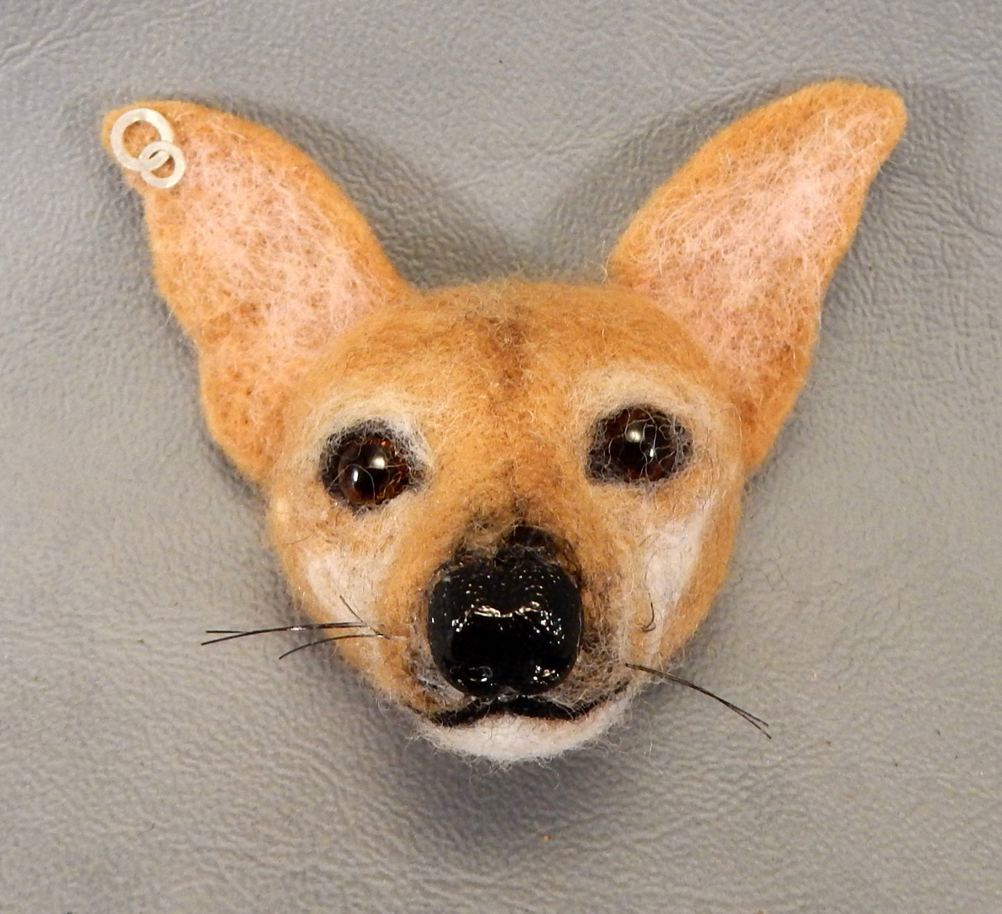 Pinscher pin needle-felted brooch